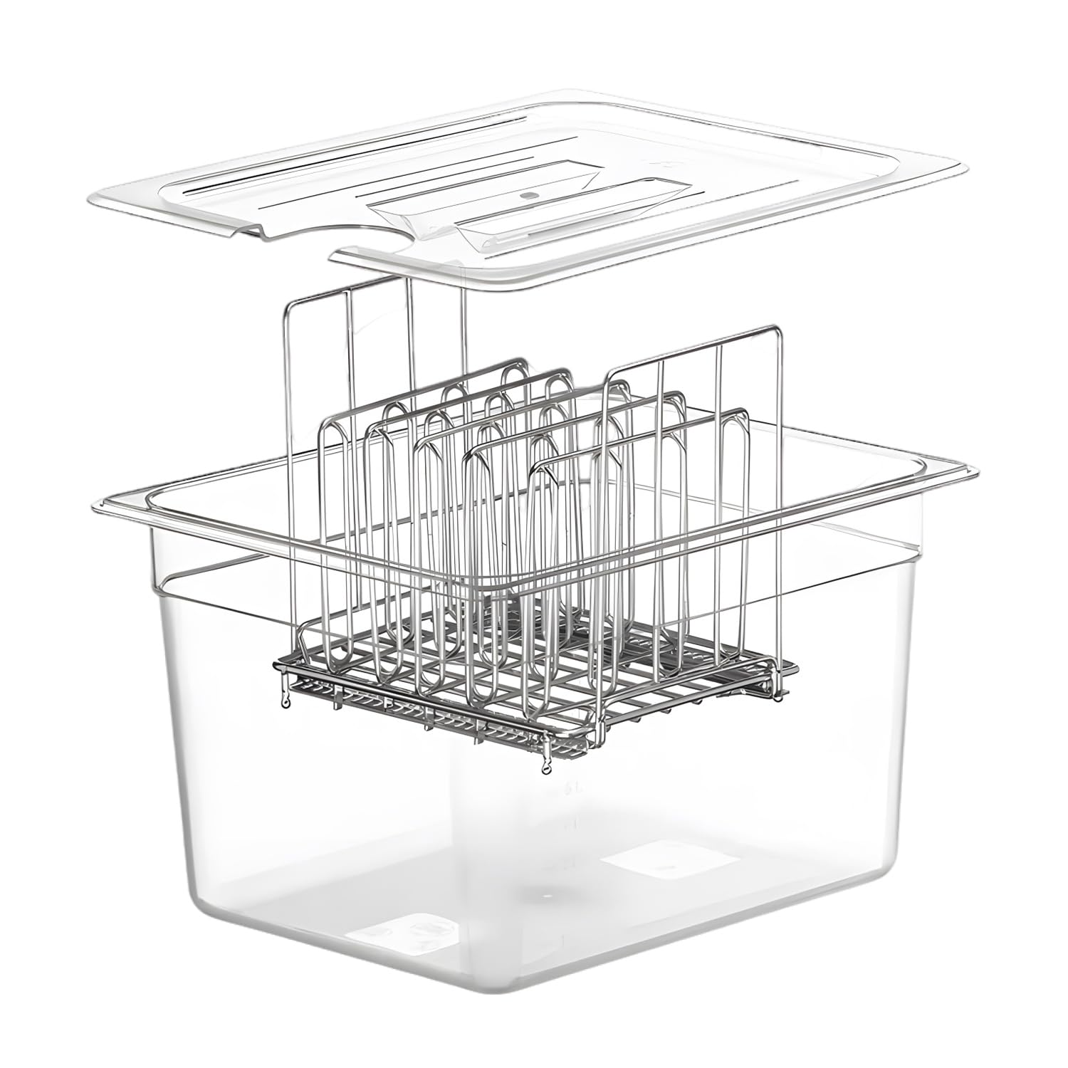 Sous Vide Behälter -11L mit Deckel und Rack für Sous Vide Stick Garer Mehrere Marken, Multifunktionaler Transparenter Behälter(Frei von BPA)