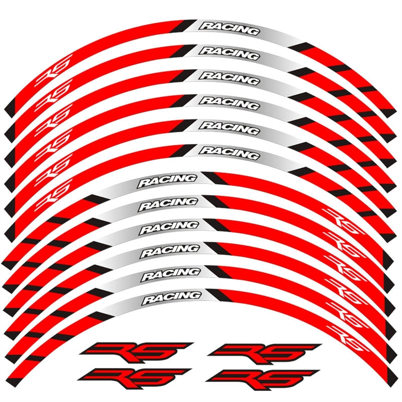 Motorcycle Reflective Decals Wheels Moto Rim Stickers Decoration Styling Sticker for Aprilia RS Rs125 Rs 125 Decorative(Color6)