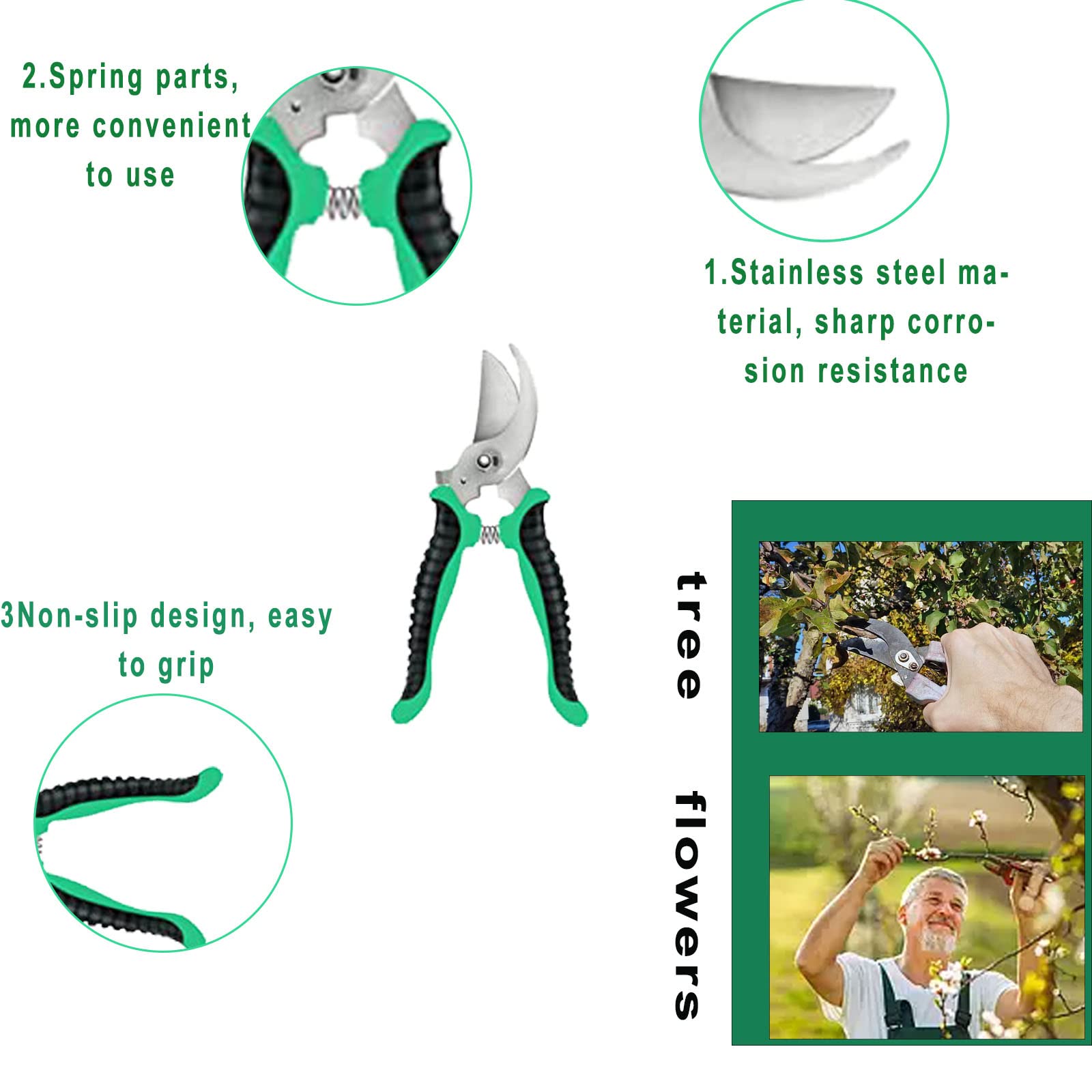 AOPANDA Gartenwerkzeug-Set, 9-teilig, robustes Aluminium, Handschuhe, Gartengeschenke für Männer und Frauen.