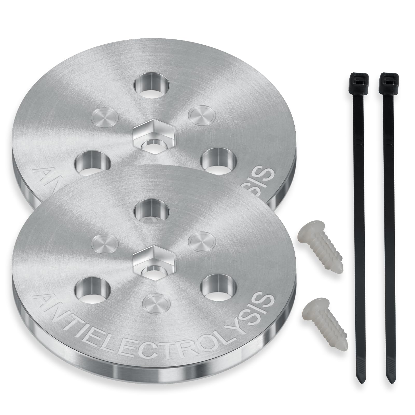 Camoo 2PCS Pool Skimmer Zinc Anode Weight - Anti-Electrolysis Sacrificial Anode for Salt System Swimming Pools Against Corrosion and Electrolysis, with Plastic Tie and Bolt