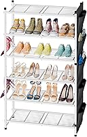 Vista 10 de Zapatero de metal de 2 niveles para armario, apilable, negro