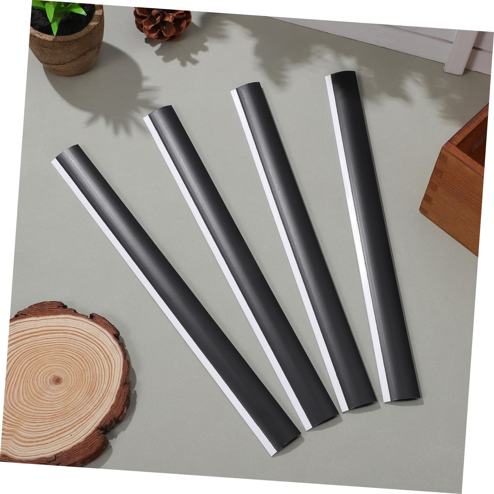 iplusmile de Tiras de Goma Fácil Instalación y Resistente Deformación para Recogedor de Basura 4 Piezas Accesorio Adecuado para Reparación y Limpieza Negro