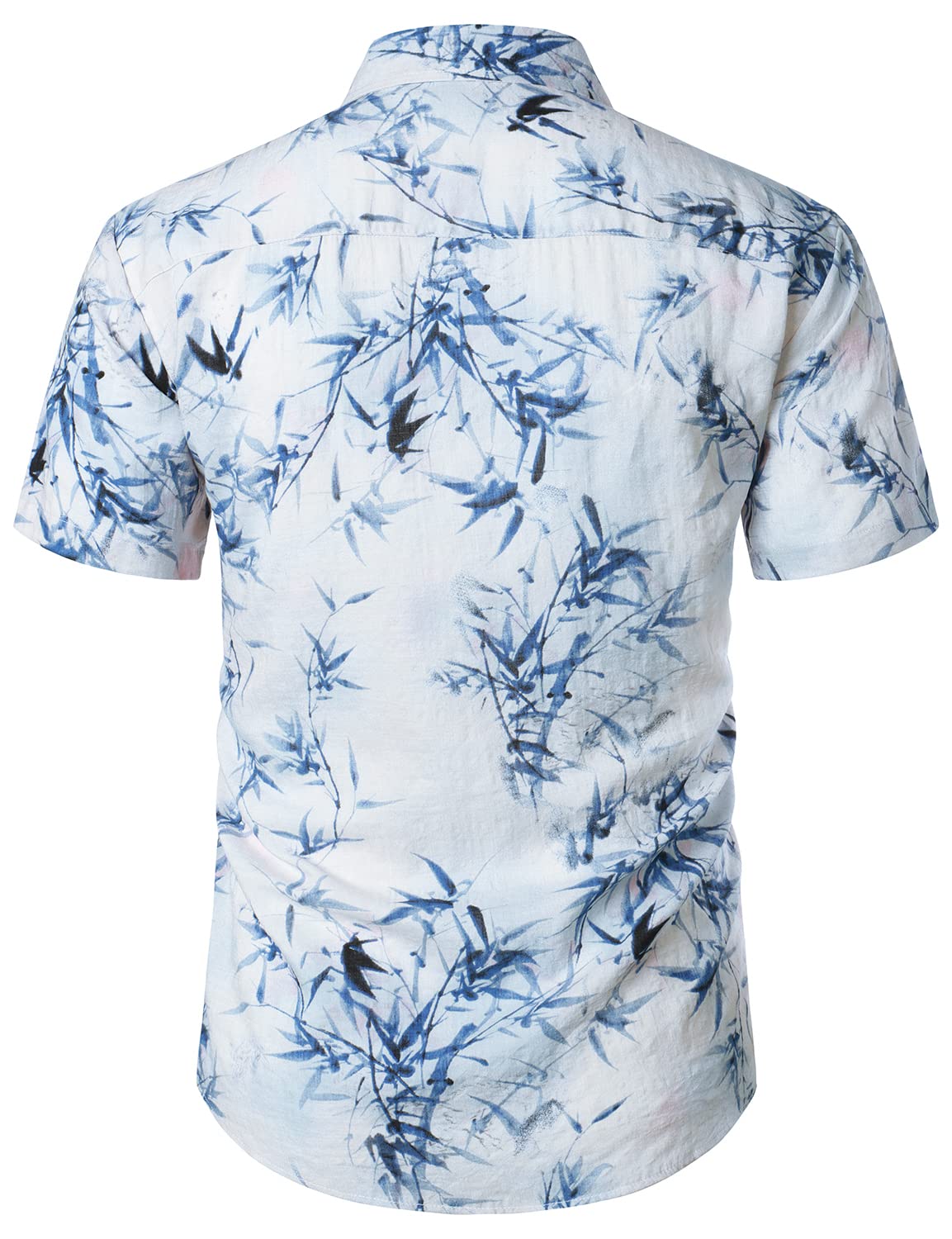 JOGAL - Camicia hawaiana da uomo, casual, motivo floreale, a maniche corte