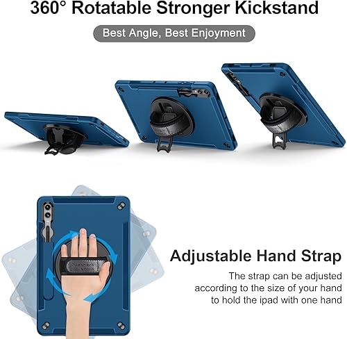 Vista 41 de Funda para Galaxy Tab S10 Ultra/S9 Ultra/S8 Ultra 14.6 INCH: Funda protectora de TPU para Samsung Tablet S9 Ultra/S8 Ultra 14.6" con soporte - Asa