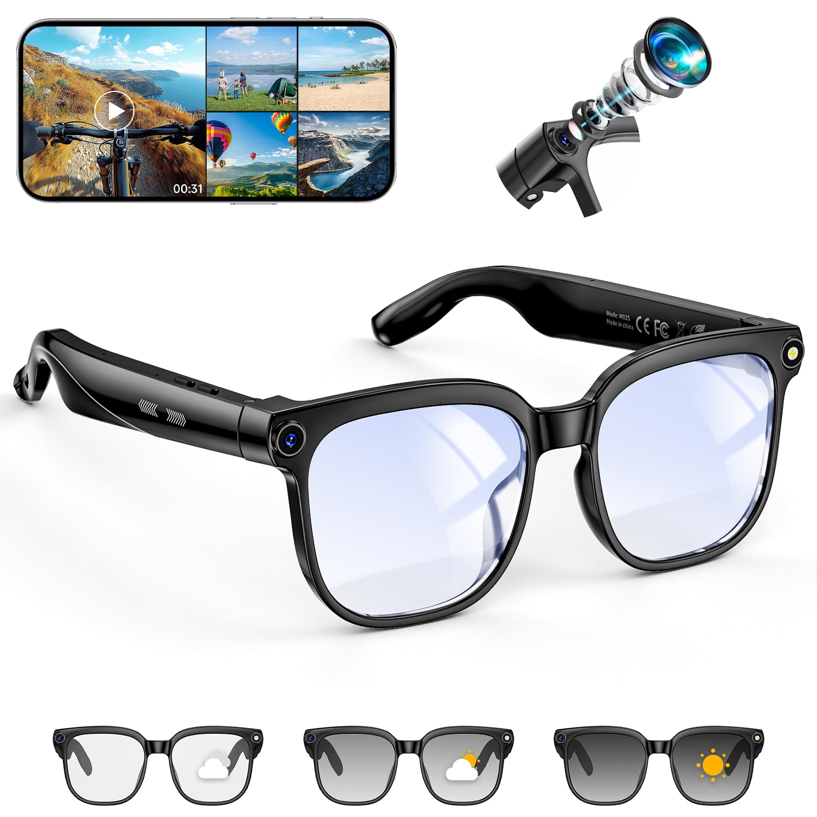 Hwagol Smart Glasses with Camera and Translation