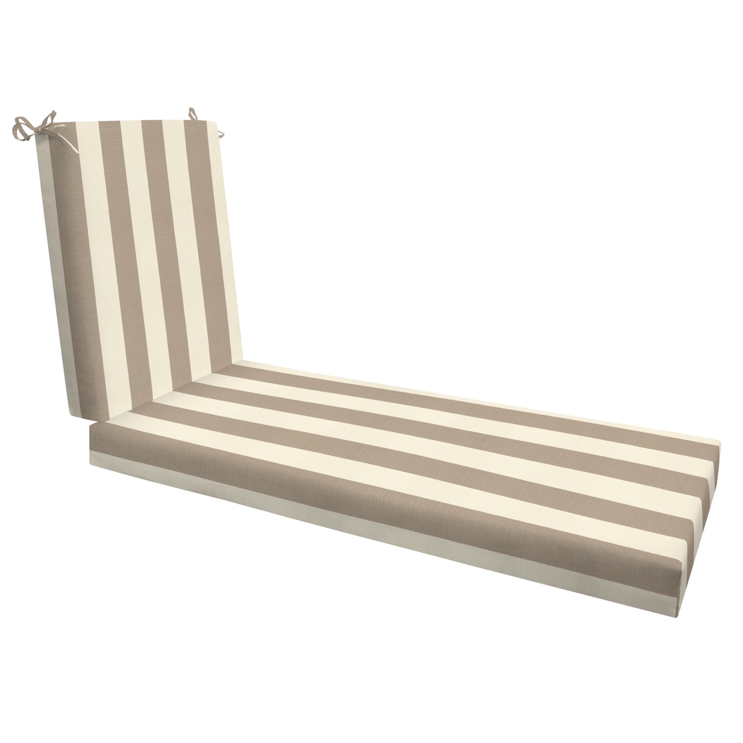 Honeycomb Outdoor Chaise Lounge, 22.5 x 70, Cabana Stripe Tan Chair Cushion for Patio Furniture