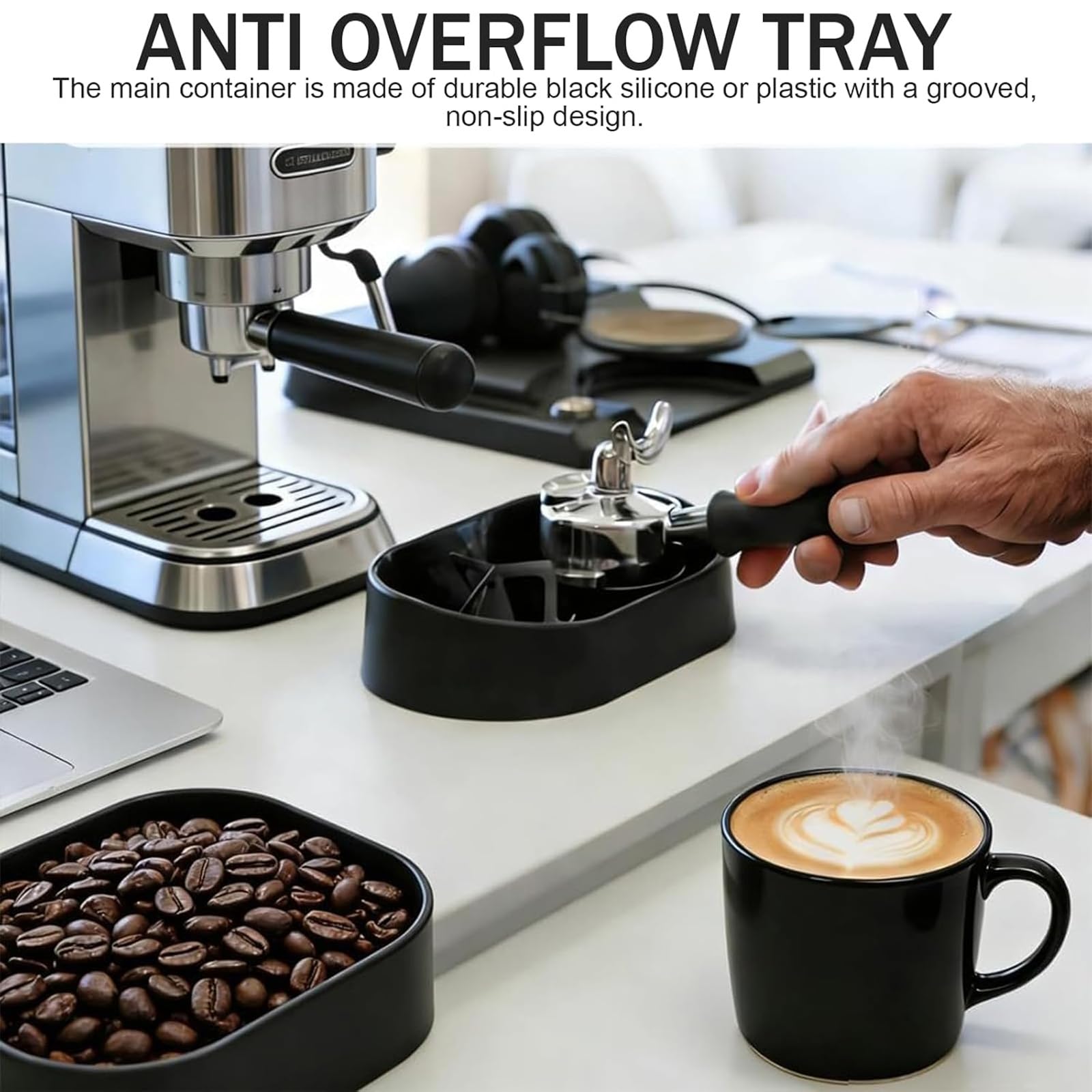 Kit De Nettoyage De Porte-filtre à Café, Nettoyeur Automatique De Porte-filtre à Café, Station De Brosse Et Support Pour Machine à Expresso Professionnelle Pour Systèmes Barista 51/53/58 mm black