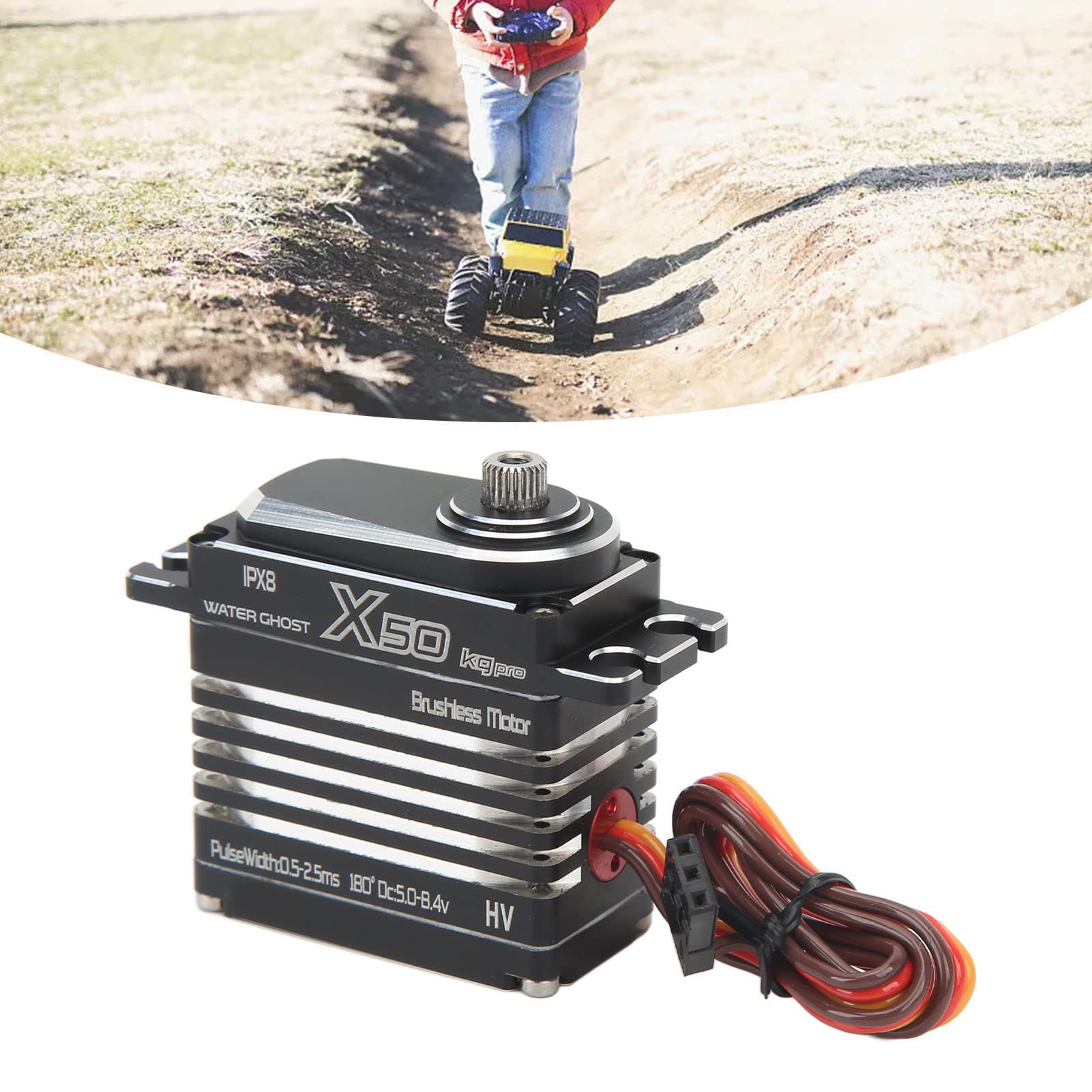Servo digitale RC , servocomando per auto RC multiuso con ingranaggi precisi ad alta velocità IPx8 per auto RC 1/8 1/10