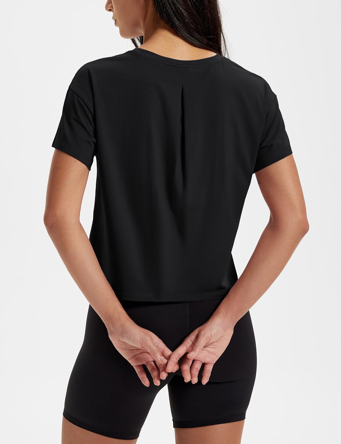 MAGCOMSEN Workout Crop Tops for Women Short Sleeve Cotton Athletic Yoga Top Loose Casual Crewneck Cropped T Shirts - Image 3