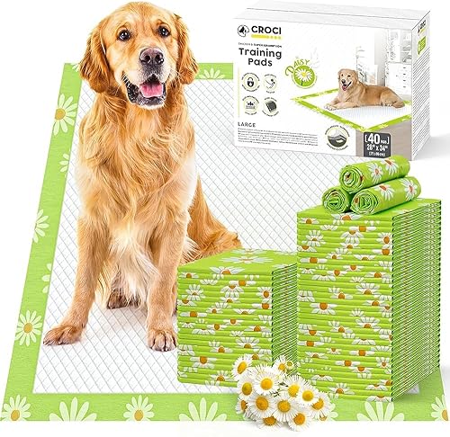 Miniatura 8 de CROCI Almohadillas para cachorros con fragancia de margarita, extra grandes, 30 x 36 pulgadas, almohadillas para orina para perros, almohadillas