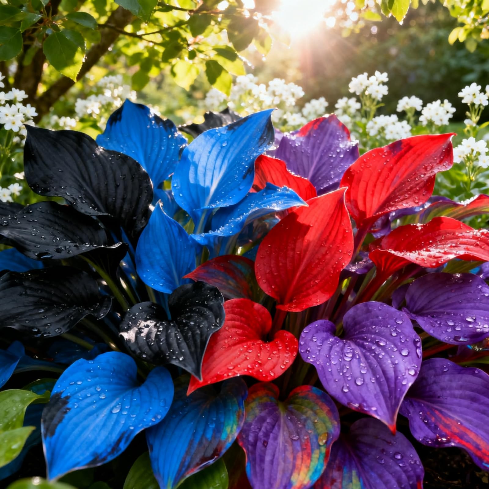 Striking Butterfly Fowers Hosta Bulbs Mix Planting Now/Ornamentals-Shade-Loving-Excellent Display,Perennial-Strong Plants that Grow Well/Garden Stakes.-6Bulbs-d