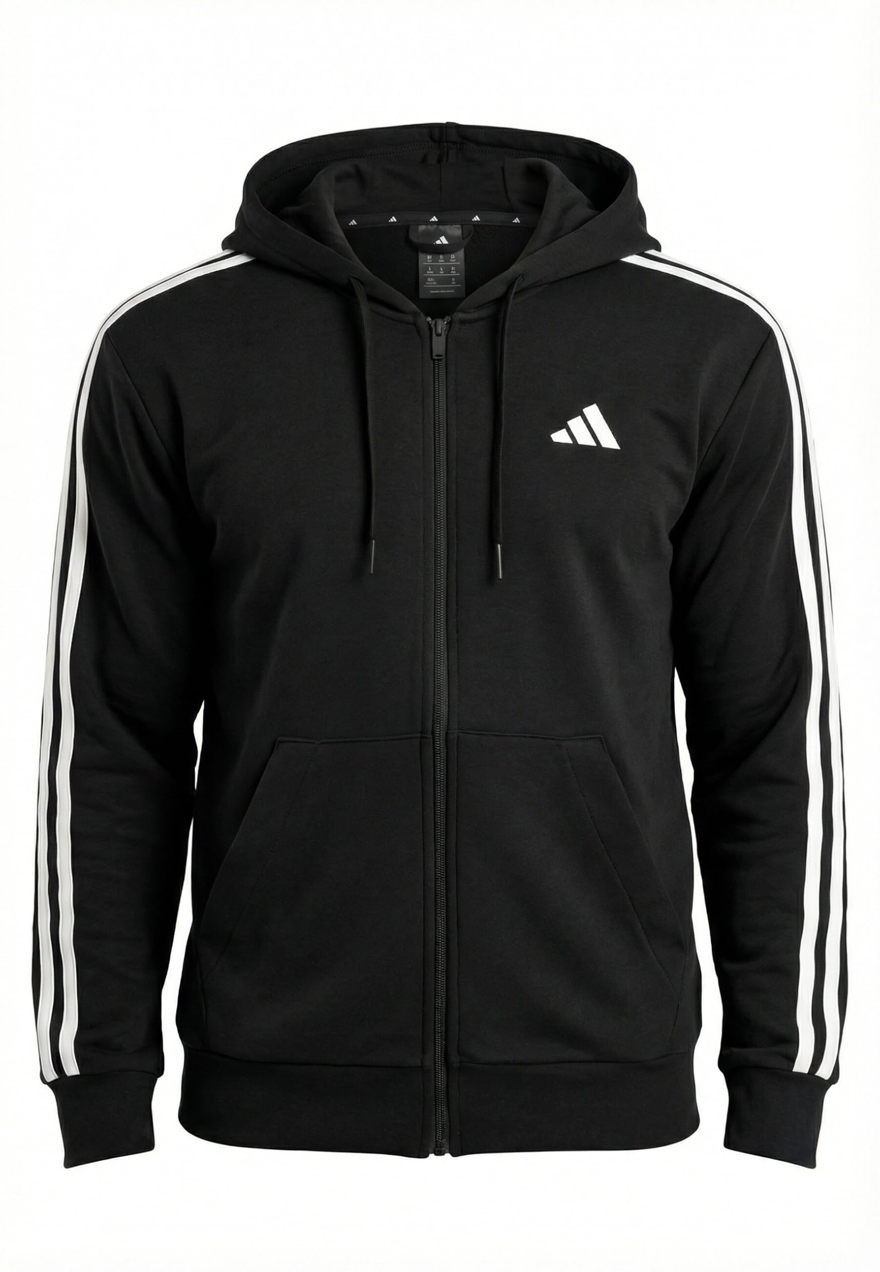 adidas Męska bluza z kapturem Essential Three Stripes French Terry FullZip