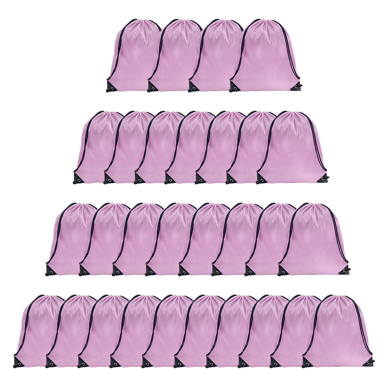 GoodtoU Drawstring Backpack Nylon Draw String Bags Pack Bulk Cinch Sack Gym Bag Drawstring Backpack for Sport, Traveling, Team (Pink, 16Pcs)