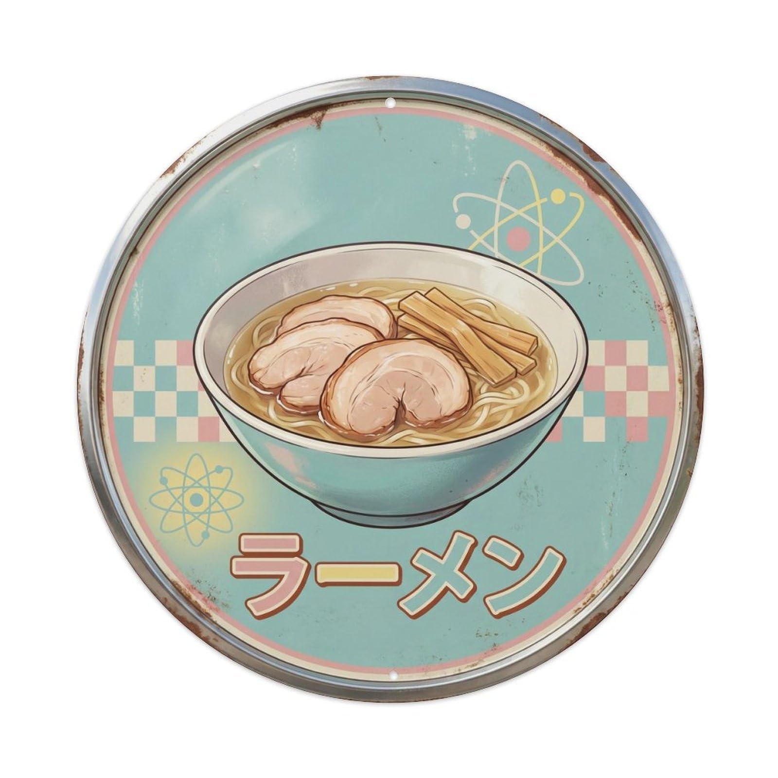 Cxhjca 8X8inch(20X20cm) Ramen Japanese Noodles 1950S Style Soup Restaurant Metal Tin Sign