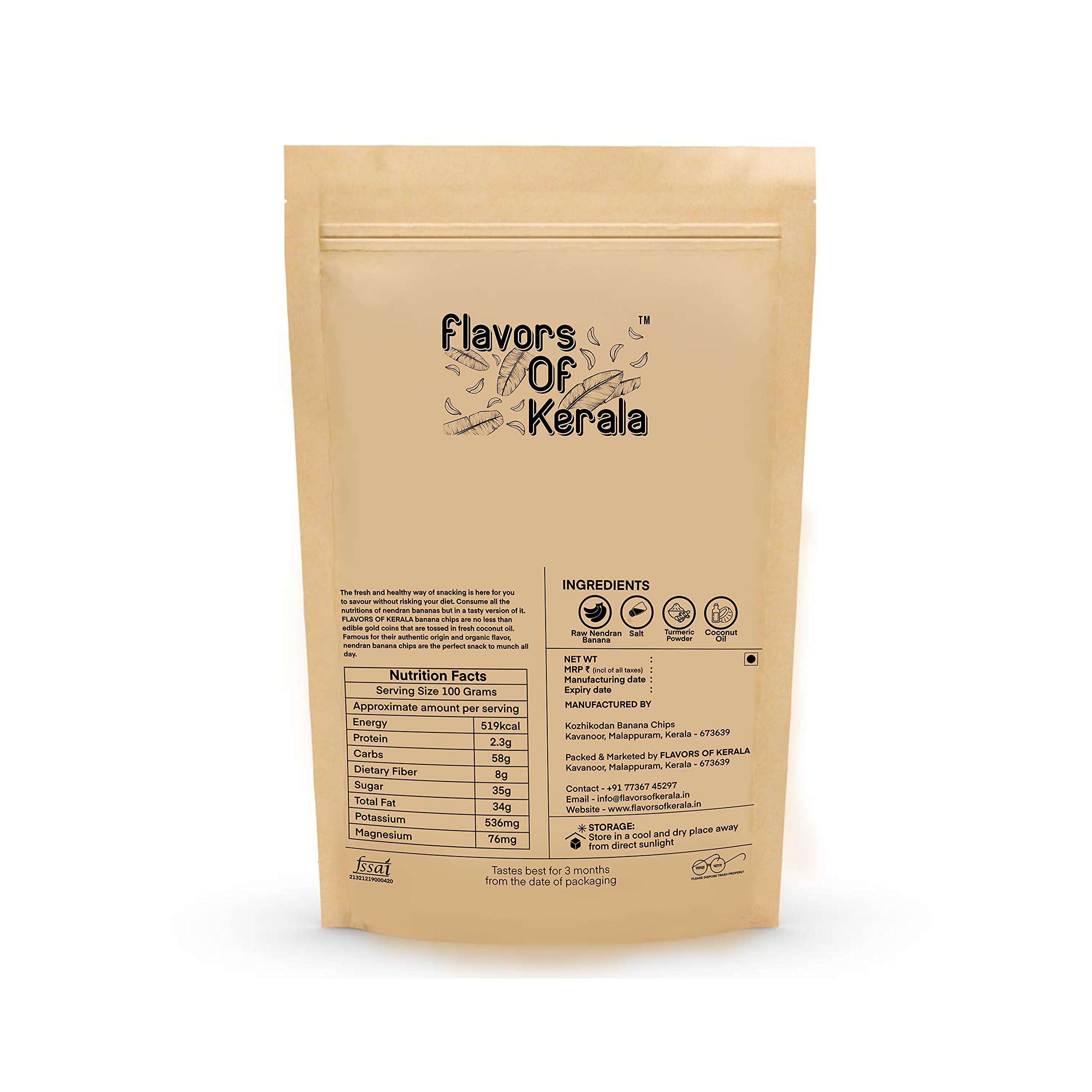 𝐅𝐋𝐀𝐕𝐎𝐑𝐒 𝐎𝐅 𝐊𝐄𝐑𝐀𝐋𝐀 Premium Kerala Banana Chips | Made in Kerala | 100% Coconut Oil | No Palm Oil, No Flavorings | Real Nendran Bananas | Fresh & Crispy | Prime Sample Trail Pack - Image 8 thumbnail