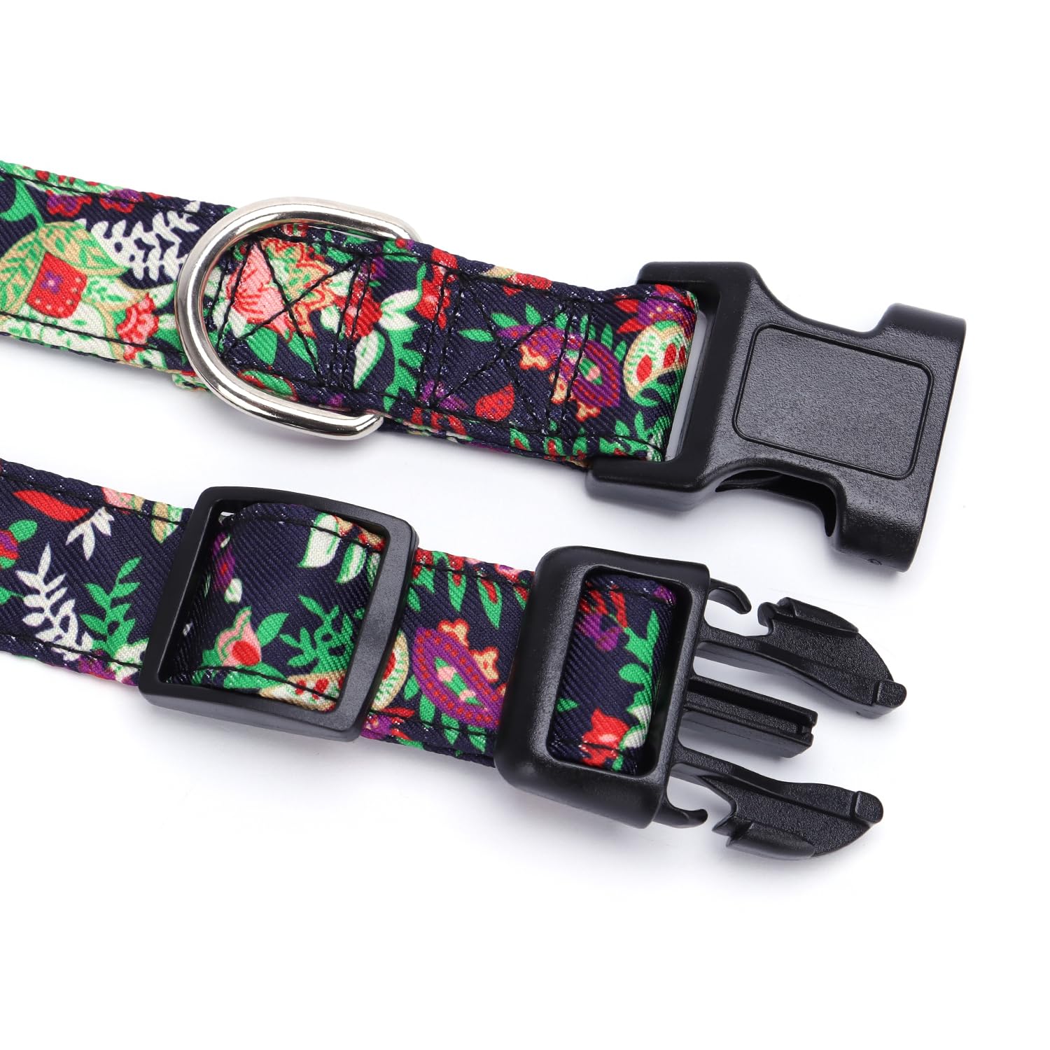 Moonpet Hundehalsband – Verstellbar, Weich, Mit Bohemian Floral Design, Größe M (30–47 Cm)