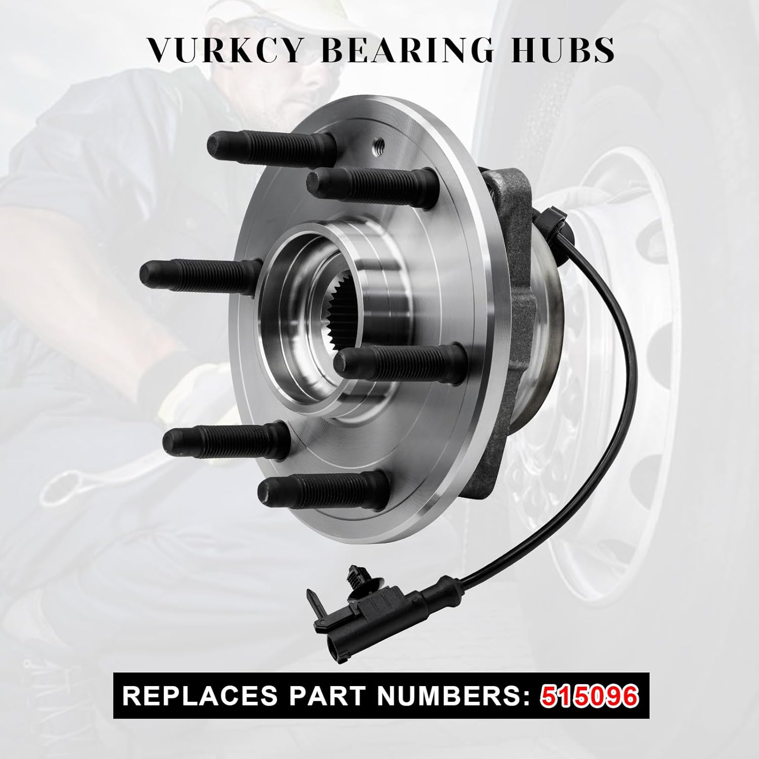 515096 Front Wheel Bearing Hubs Assembly Fit 2007-2014 Chevy Cadillac GMC Silverado Suburban 1500 Tahoe Avalanche Sierra 1500 Yukon XL Escalade ESV EXT 4WD AWD, 6 Lugs w/ABS, Pair Hubs - Image 3