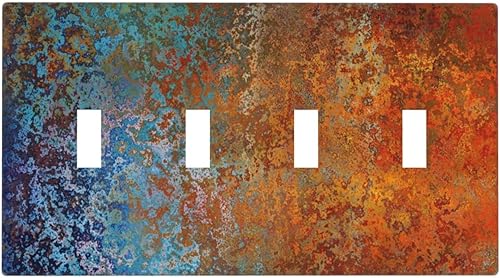 Miniatura 99 de Placa de pared doble basculante de mármol azul, cubierta decorativa de interruptor de luz de 2 cuadras, moderna acuarela degradada, arte de tinta