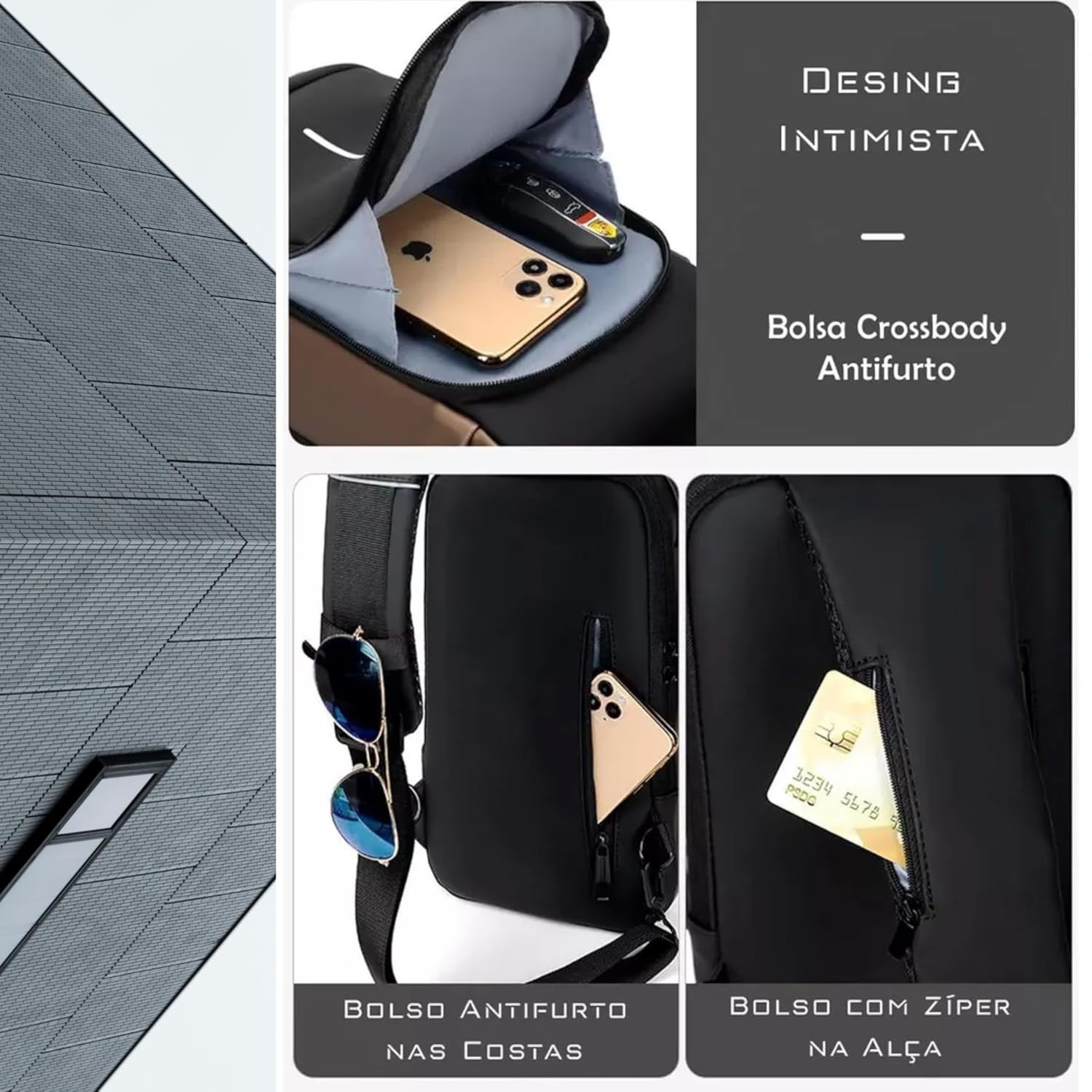 Bolsa Mochila Pochete Fashion Transversal Anti Furto impermeável Saída USB Masculina e Feminina – Shoulder Bag em promoção! Veja a oferta e mais achadinhos de Bolsas 6 Hoje é o melhor dia para comprar Bolsa Mochila Pochete Fashion Transversal Anti Furto impermeável Saída USB Masculina e Feminina – Shoulder Bag com aquele preço maroto! Promoção! Aproveite a oferta! 6