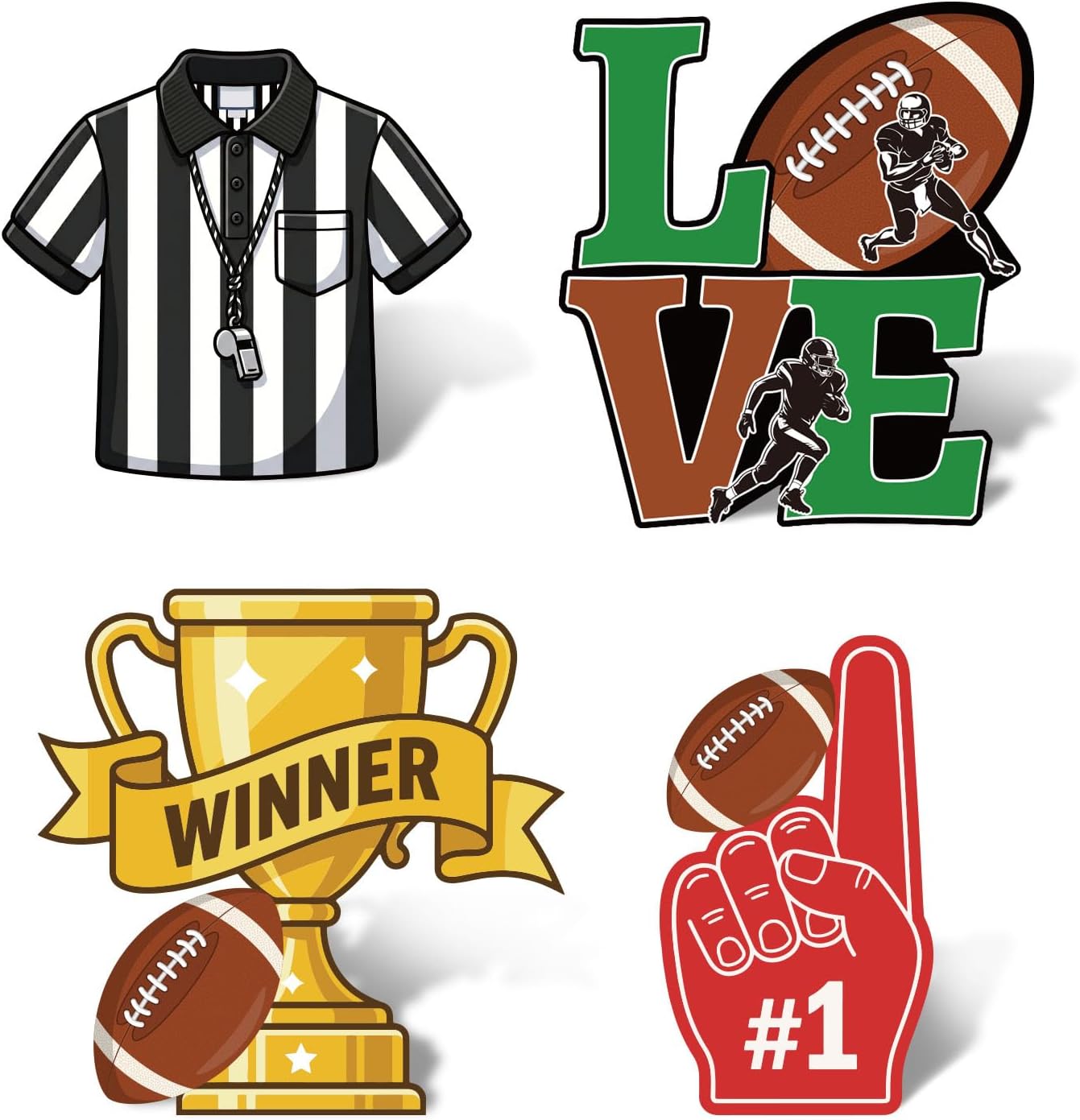 JOVIPOP Football Party Decorations for Kids, 4PCS Cardboard Cutouts