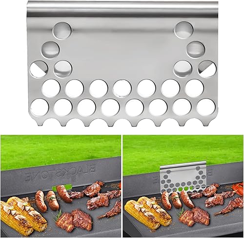 Miniatura 5 de Bloques de malla para alimentos, trampa de grasa para parrilla plana Blackstone bloquea la caída de alimentos, ajuste universal para todas las