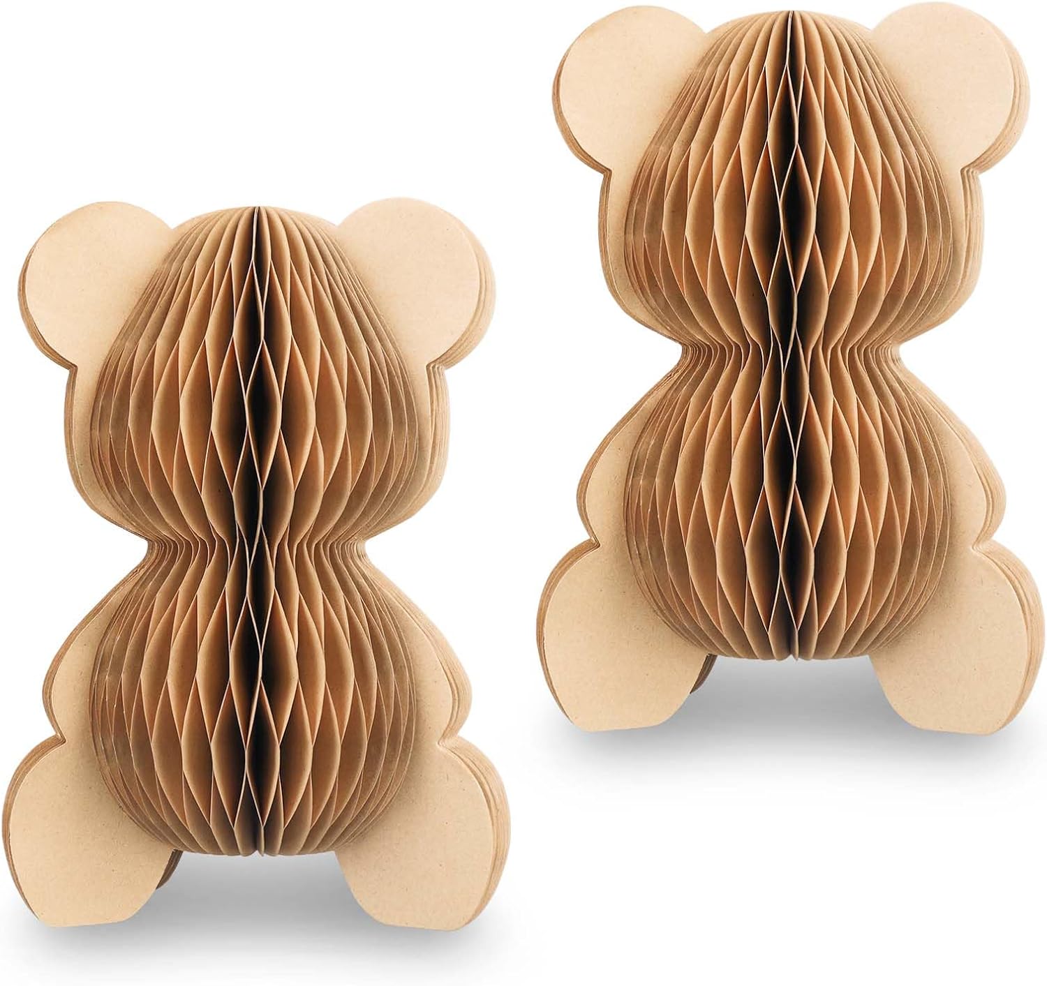 2pcs Bear Honeycomb Centerpieces, 7.9in Paper Bear Centerpieces for Teddy Baby Shower Bear Decorations Centerpieces Cute Bear Honeycomb Decor with Magnetic Closure for Kids Birthday Party