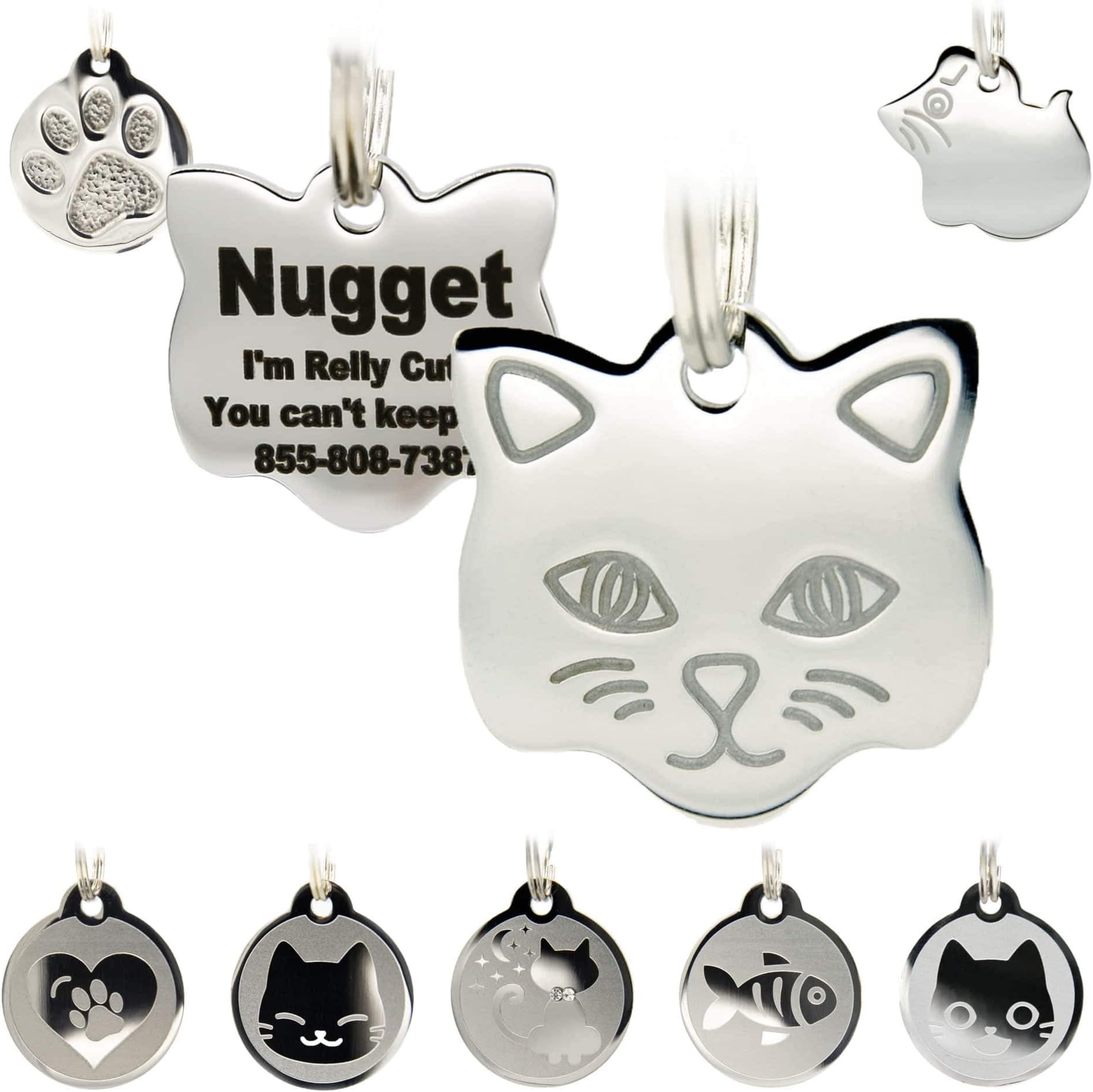 Pet Supplies Stainless Steel Cat ID Tags Engraved Personalized Cat