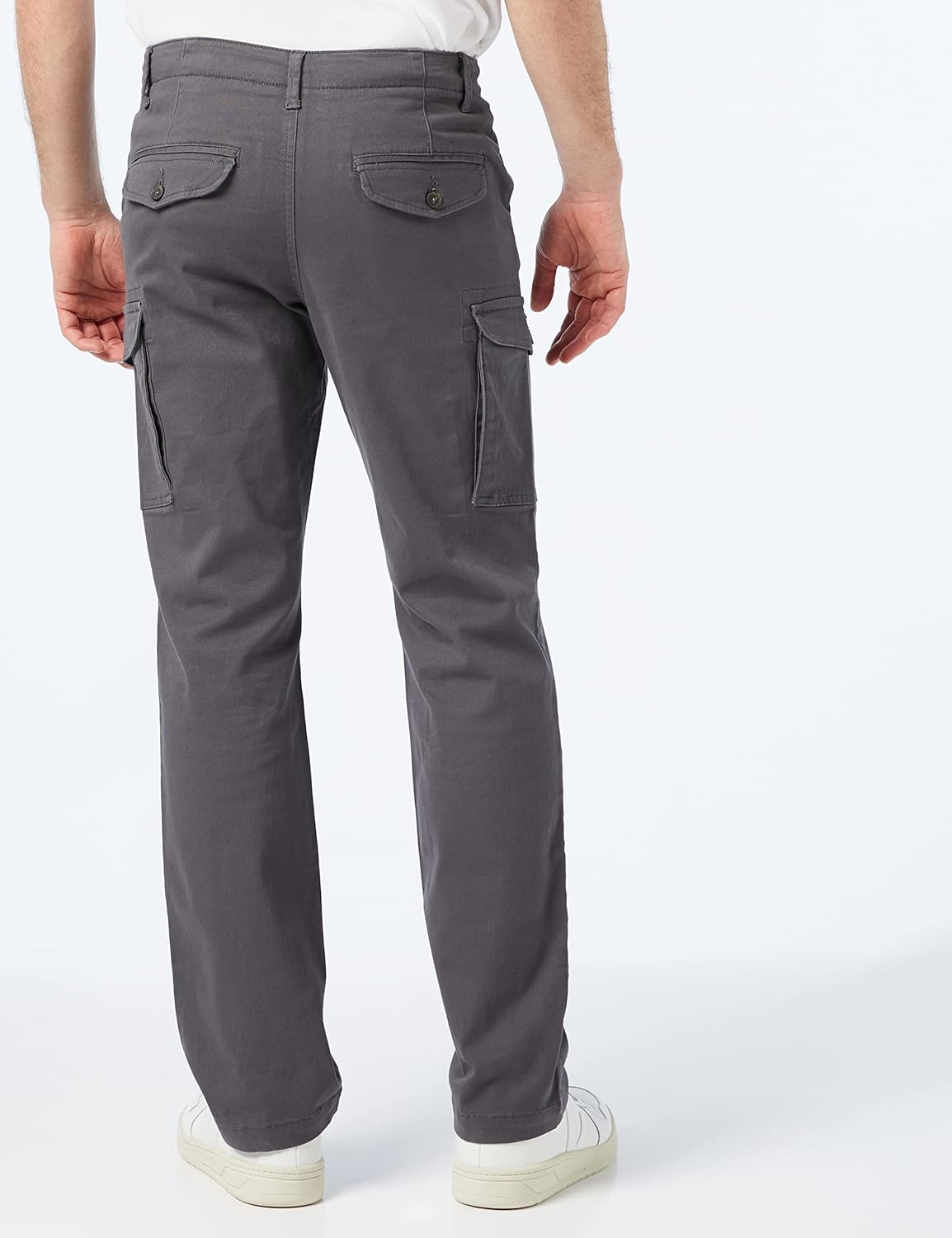 MERAKI Men's Cotton Slim Fit Cargo Trousers