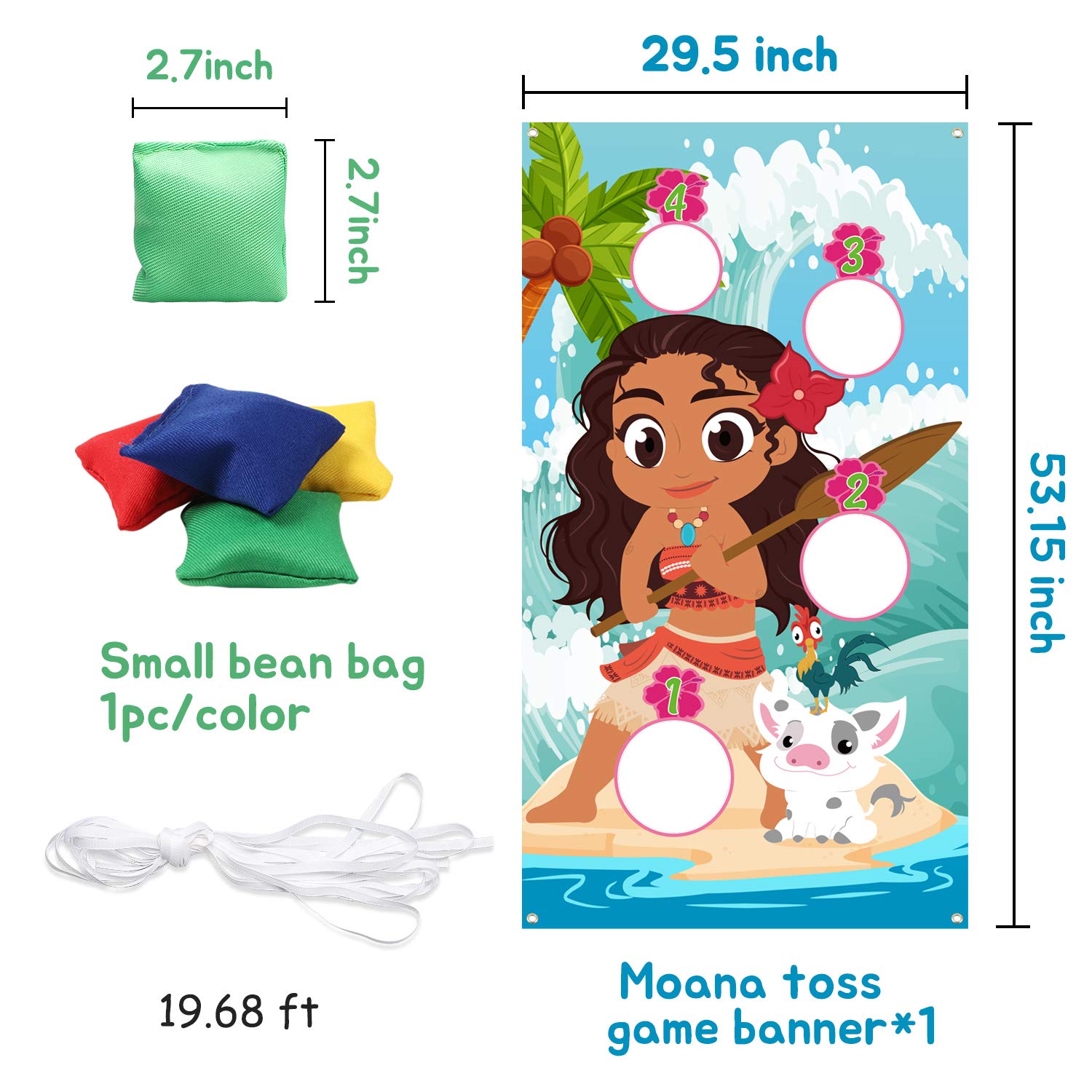 Buy Moana Bean Bag Toss Game with 4 Bean Bags, Fun Indoor Outdoor Game for Kids and Adults