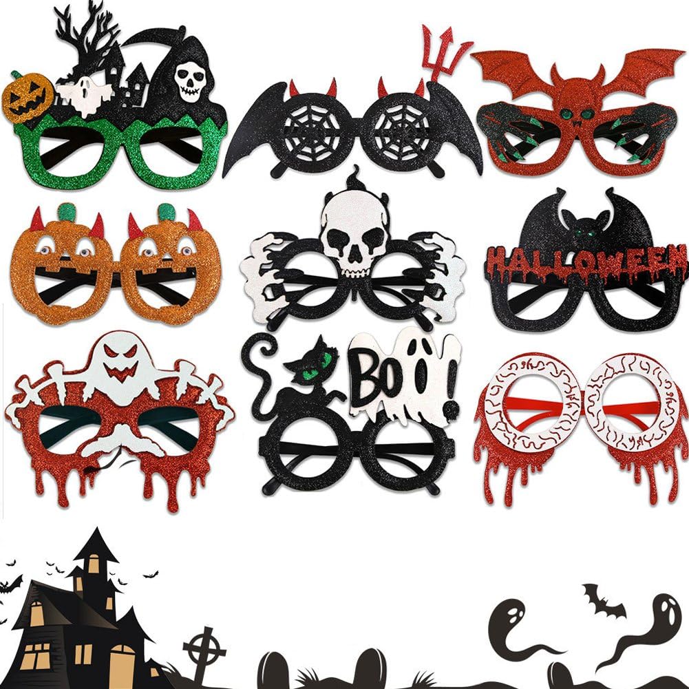 3 szt. śmiesznych okularów na Halloween, dekoracyjne okulary na imprezę, zabawne akcesoria do kostiumów i uroczystych uroczystości
