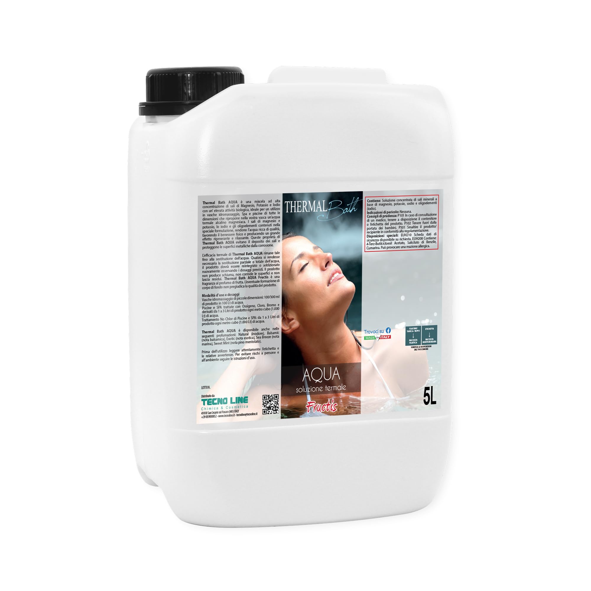 Thermal Bath Aqua Fructis, eau thermale avec magnésium, potassium et iode, parfum de fruits, pour piscine et spa hydromassage - 5 l