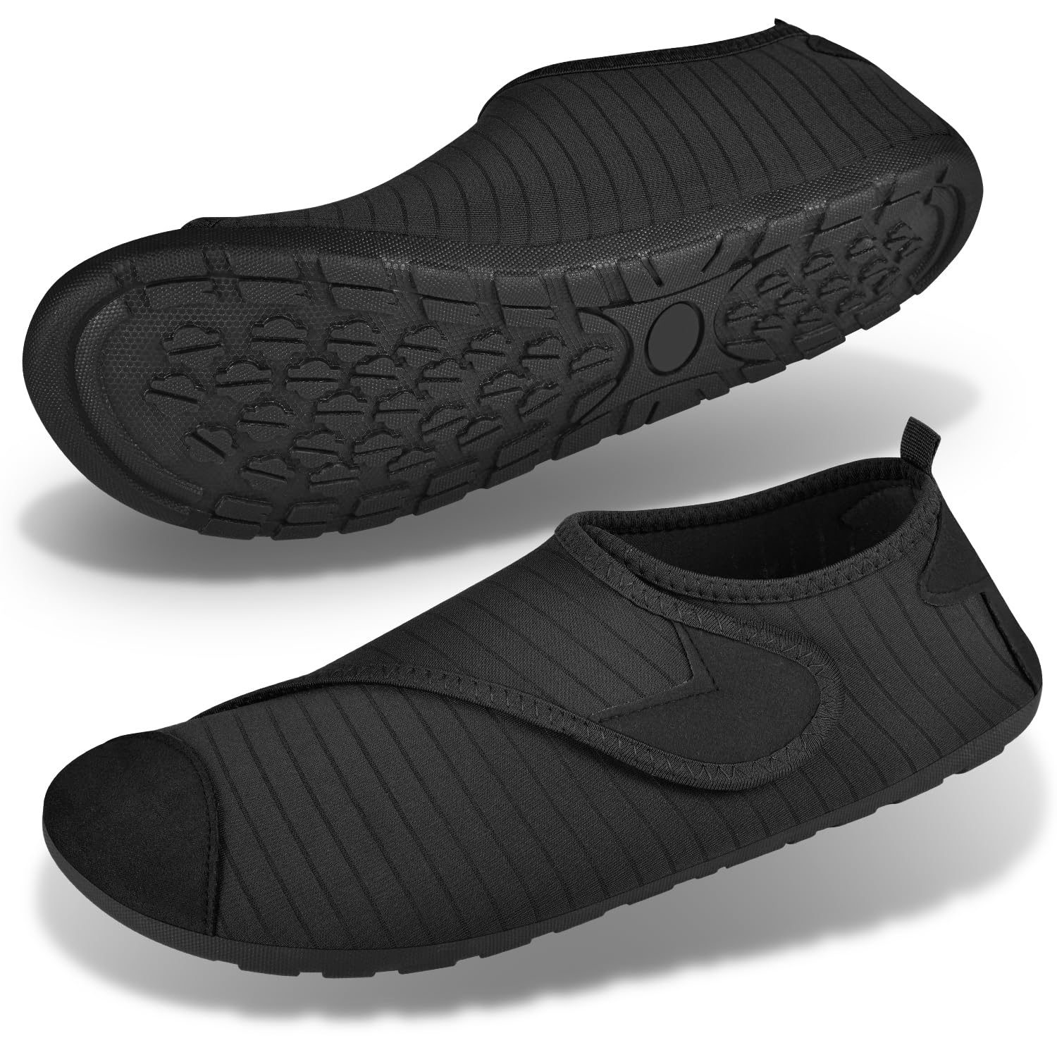 SUTIYO Zapatos de baño para mujer y hombre con cierre de velcro, zapatos de agua de secado rápido, zapatos de playa, transpirables, antideslizantes, zapatos de agua, zapatos descalzos, zapatos de surf