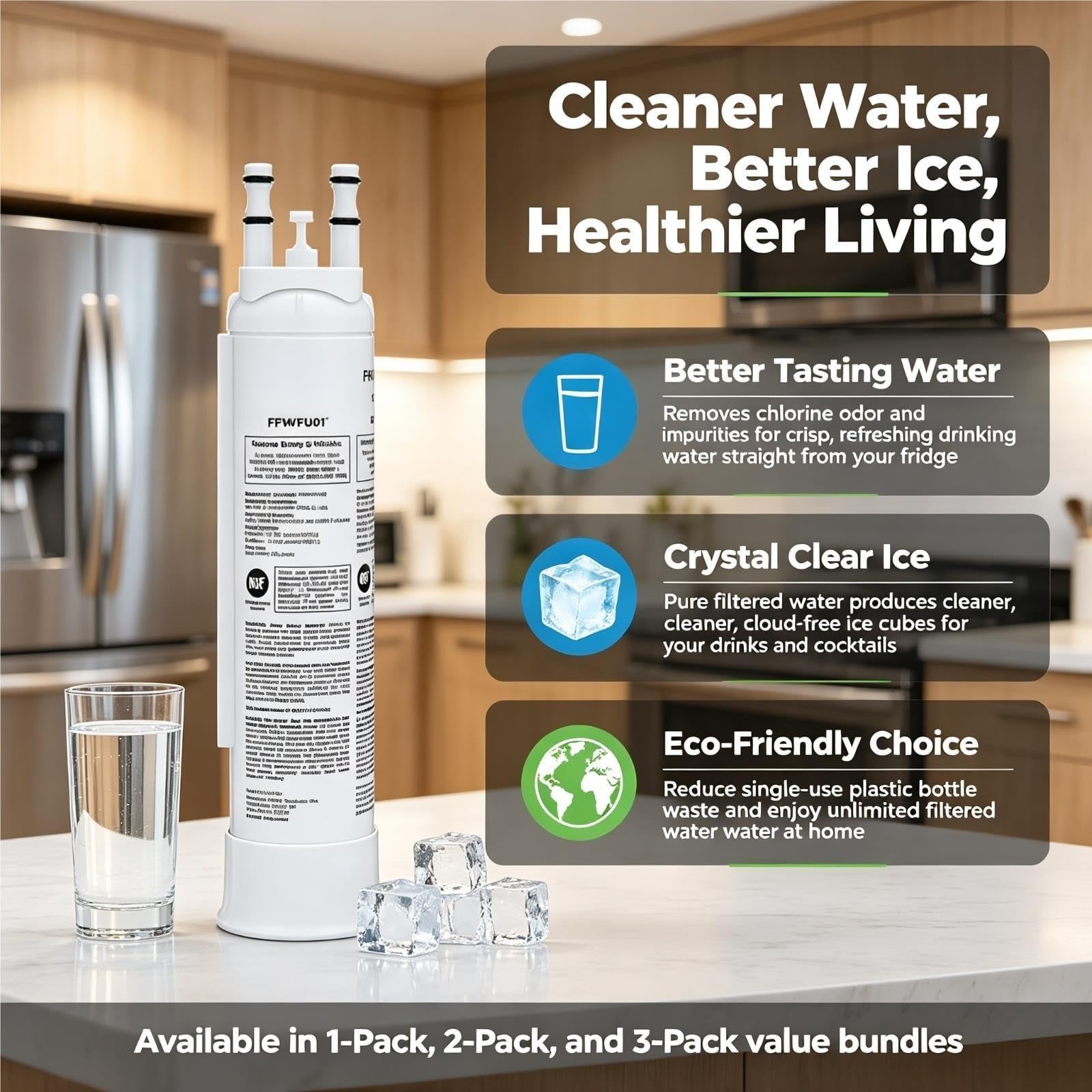 Reemplazo del filtro de agua del refrigerador compatible con FPPWFU01