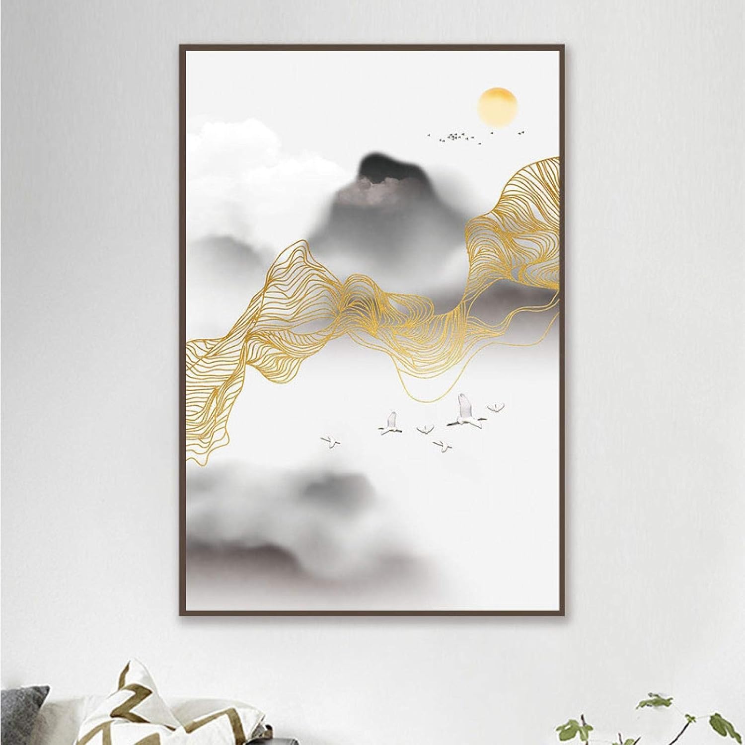 青と黄色の抽象的な海の絵画キャンバス：3枚の大きな壁アートのセット - Etsy 日本 キャンバスアートプリント抽象的な黄金の太陽キャンバス絵画ポスターの装飾壁アート写真リビングルーム寝室家の装飾壁画-70x100フレー