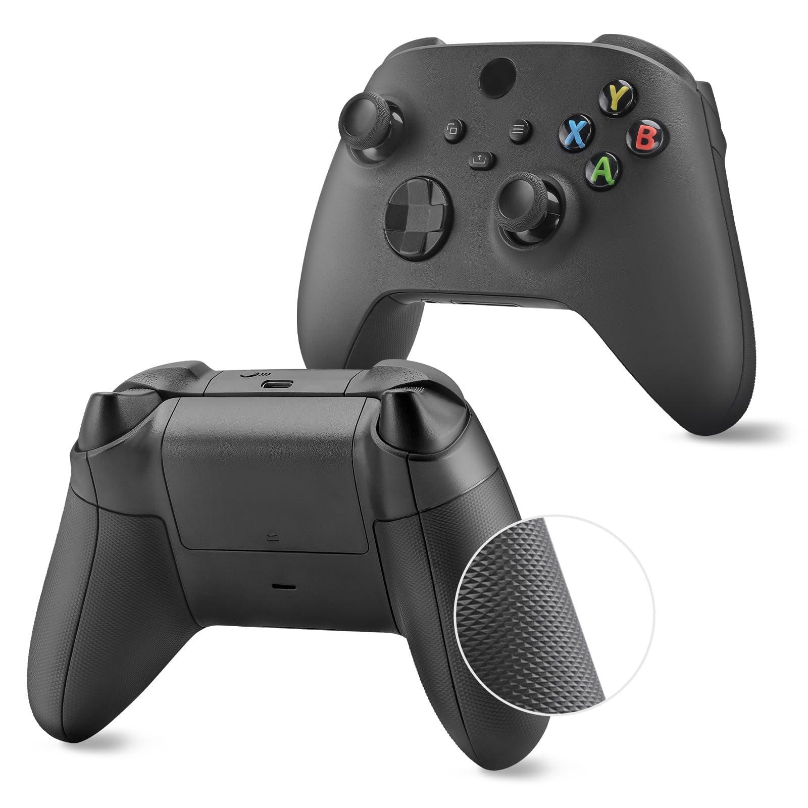 VANPARK Anti-Slip Shell Set for Xbox Series X S Controller Accessories Include Front Back Paceplate Grip Battery Cover
