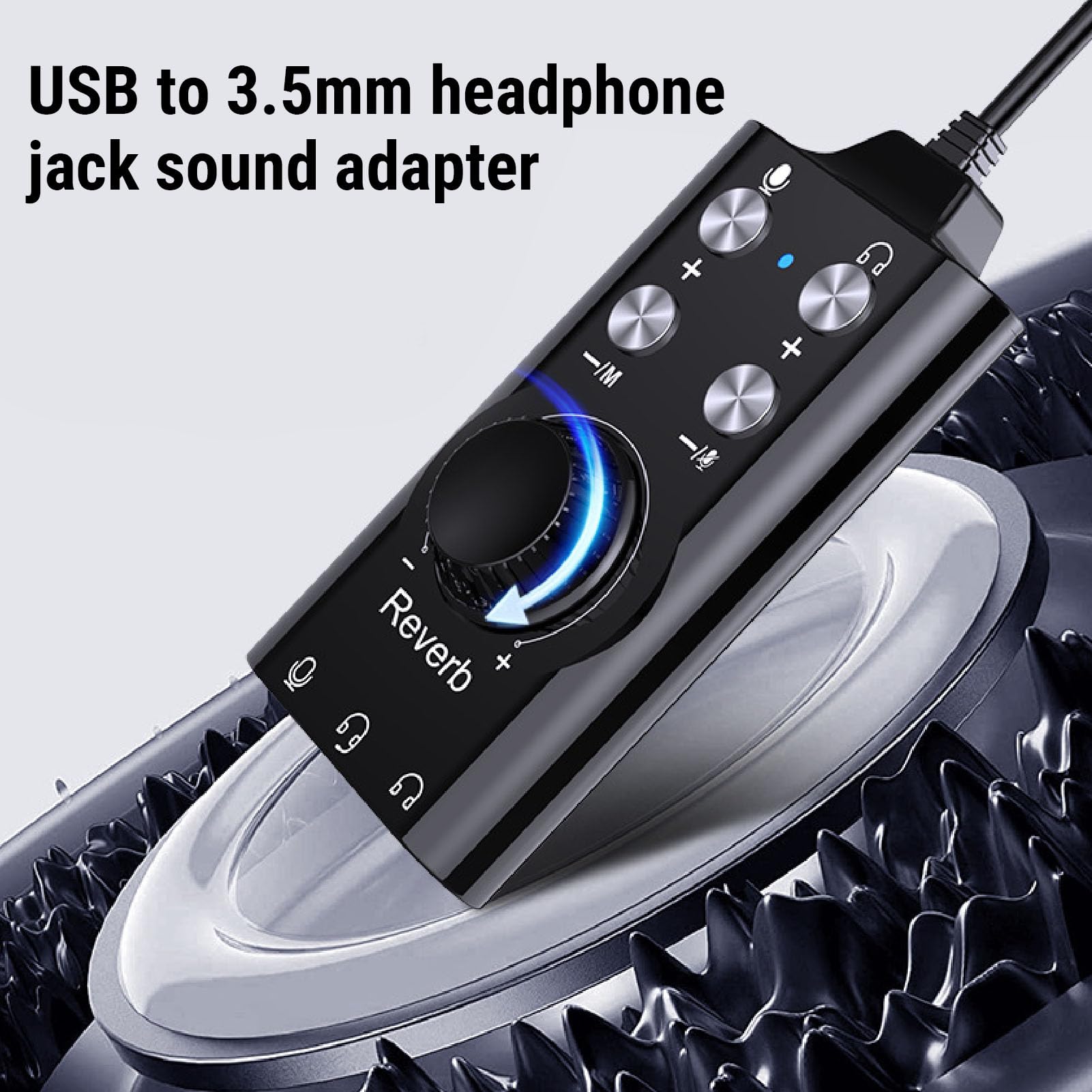 PUSOKEI Adaptateur de Prise Audio USB/USB C à 3,5 Mm, Carte Son Stéréo Externe avec Contrôle de Volume, Son Surround Virtuel 7.1, Bluetooth 5.0, Bouche et Jeu