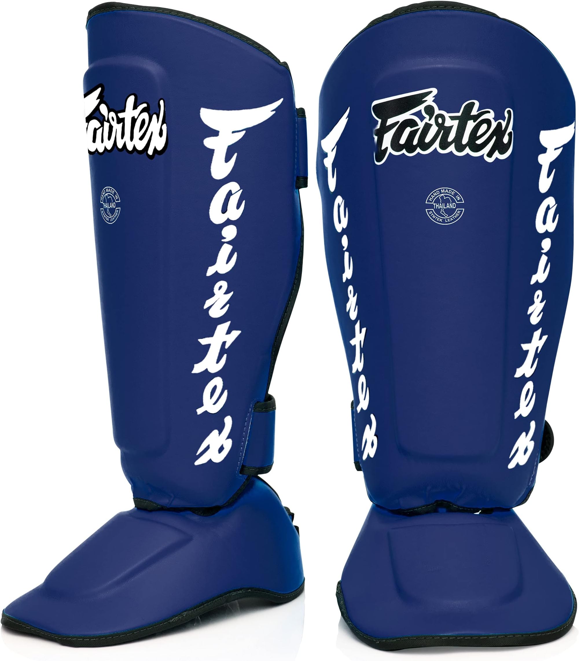 Fairtex SP7 Muay Thai Schienbeinschützer für Herren, Damen, Kinder | aus Syntek-Leder und hochwertig, leicht und langlebig | Abnehmbarer Schienbein- und Fußschutz