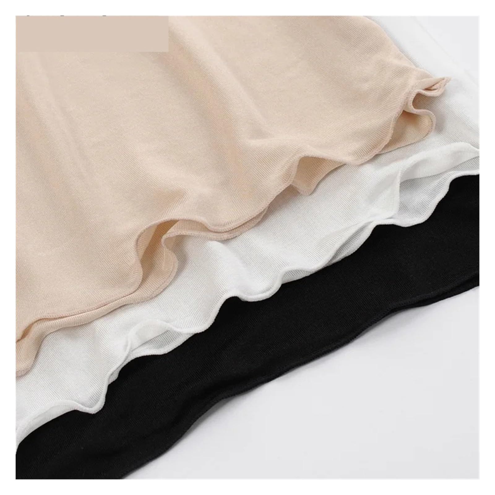 Demi jupon Femme demi-slips 100% vraie soie solide nu blanc style basique robe Slip Anti vidé sous-vêtements pour dames