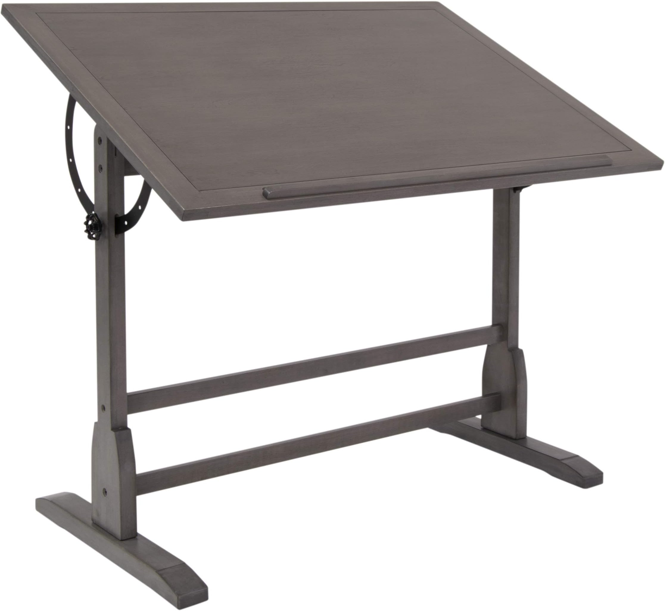 SD STUDIO DESIGNS Vintage Solid Wood Drawing 42" x 30" Angle Adjustable Top Drafting Table, 42", Slate Gray