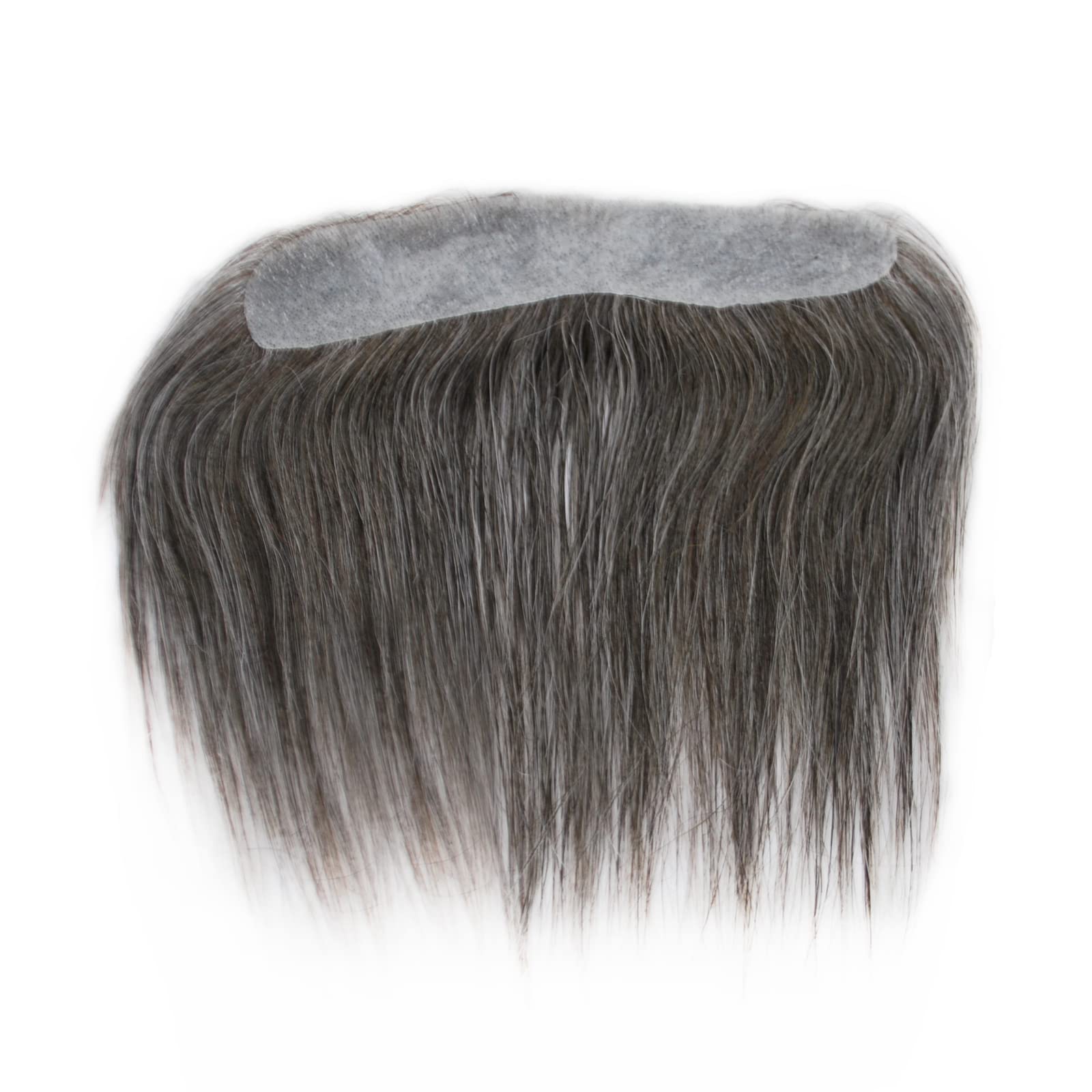 Mens Hairline Toupee Front Hair Loss Thinning Hair in Forehead (240-Dark Brown+40% Gray)