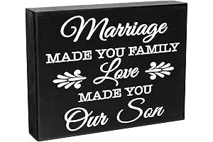 JennyGems | Marriage Made us Family Love Made You my Son | Wooden Wall Decor