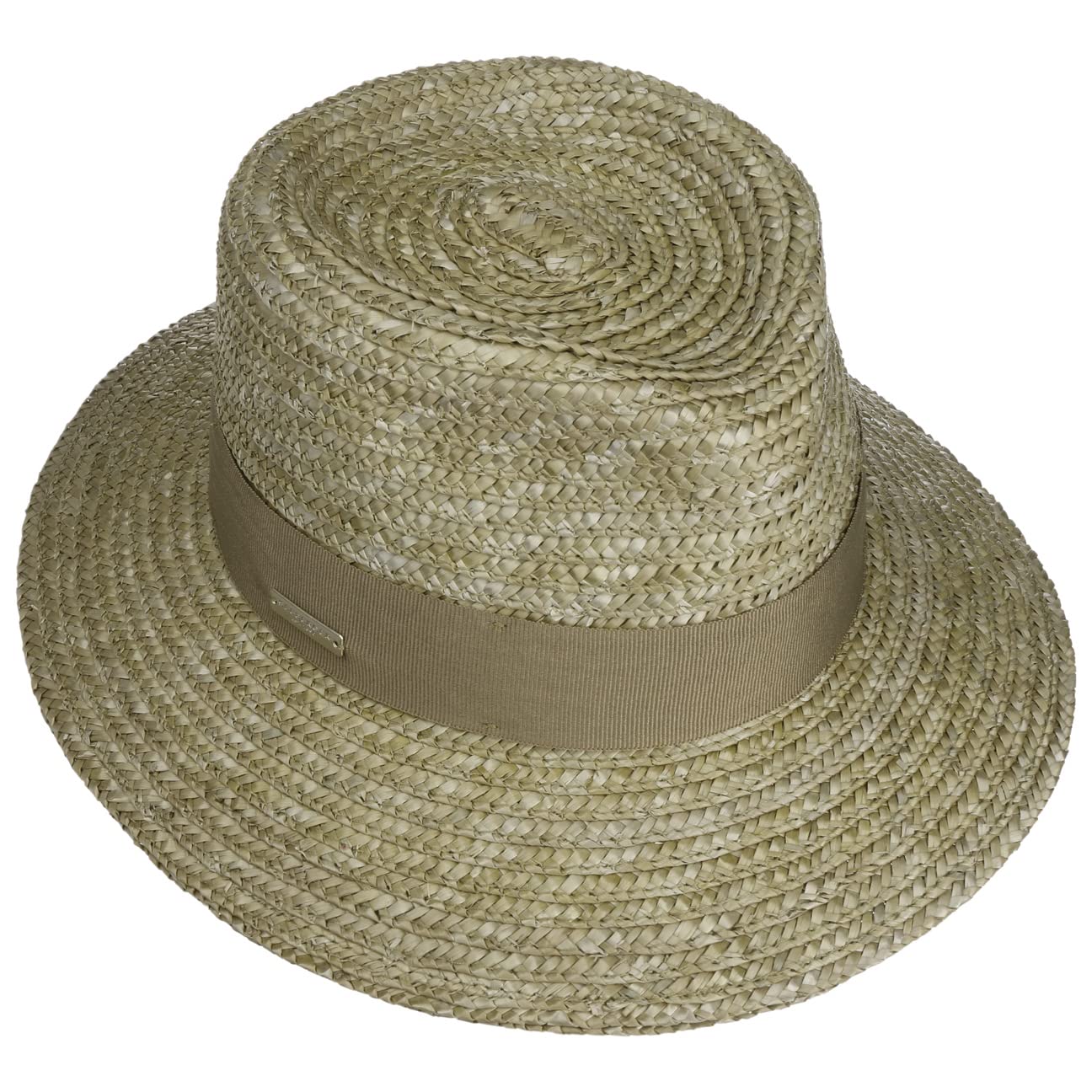Seeberger Sombrero de Paja Rileja Mujer - Trenzado Verano con Banda Grosgrain Primavera/Verano