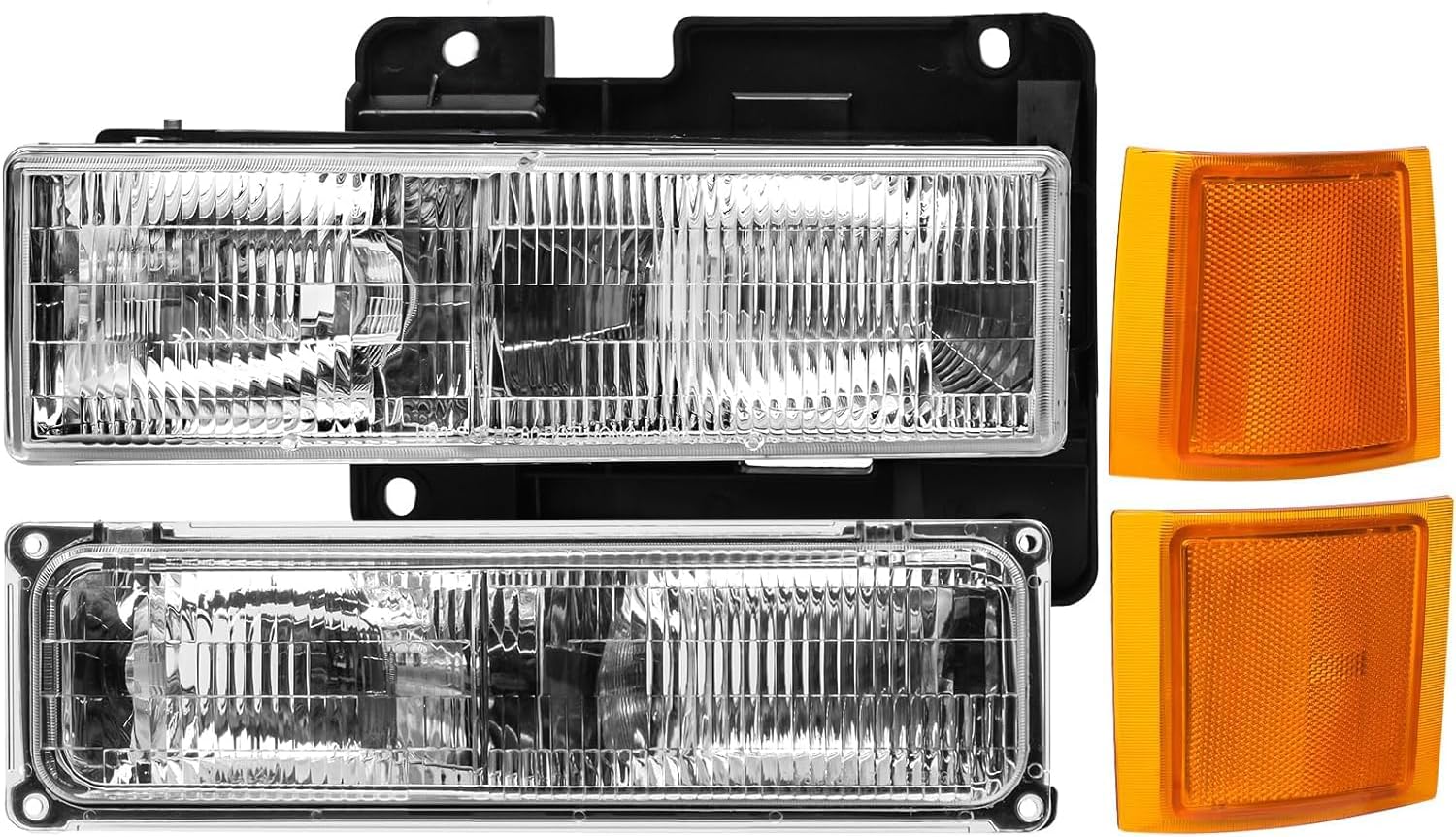 HEADLIGHTS ASSEMBLY COMPATIBLE WITH 94-98 OBS CHEVY TRUCK, 1994-1998 CHEVY SILVERADO, 1992-1994 BLAZER,92-99 CHEVY SUBURBAN,95-00 CHEVY TAHOE(ONLY 2000 TAHOE LIMITED/Z71),HEADLAMP FACTORY STYLE