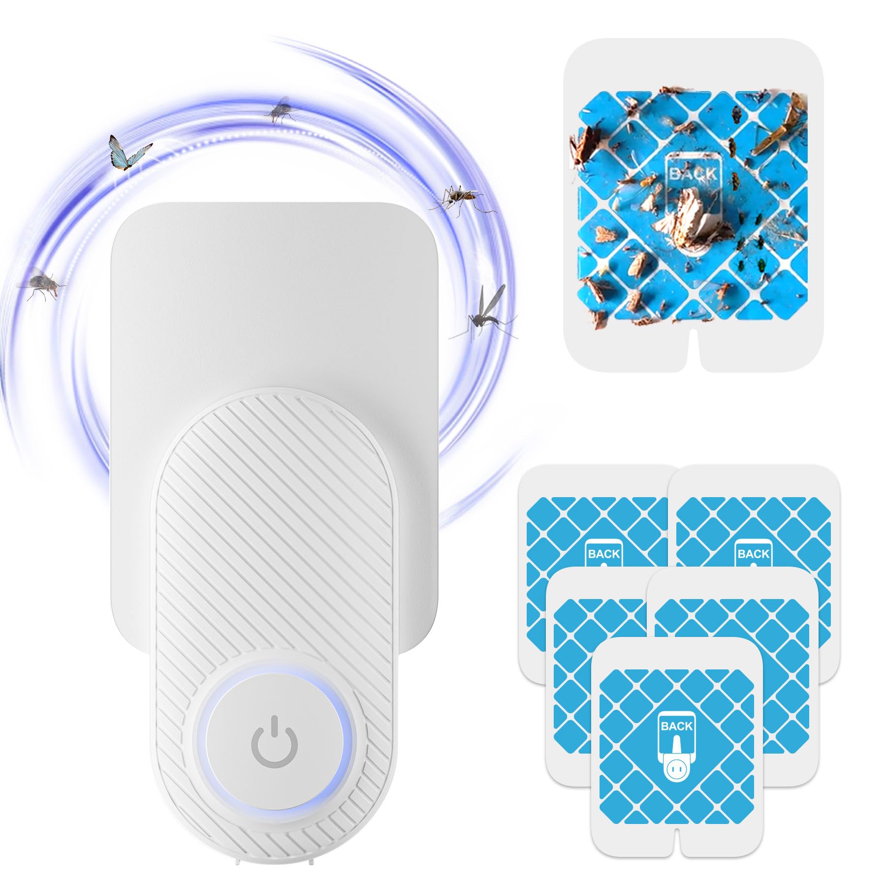 Trampa para moscas interiores Shieldeck con luz UV insecticida y adhesivos atrapa mosquitos casa