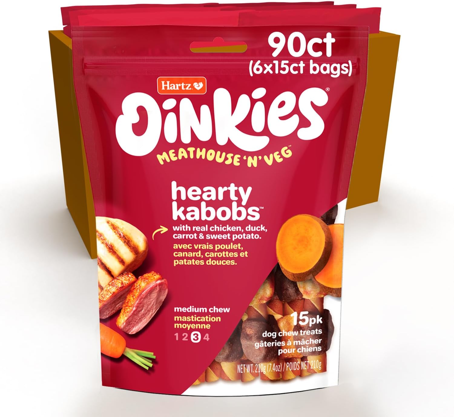 Hartz Oinkies Meathouse'n'Veg Hearty Kabobs Dog Treats