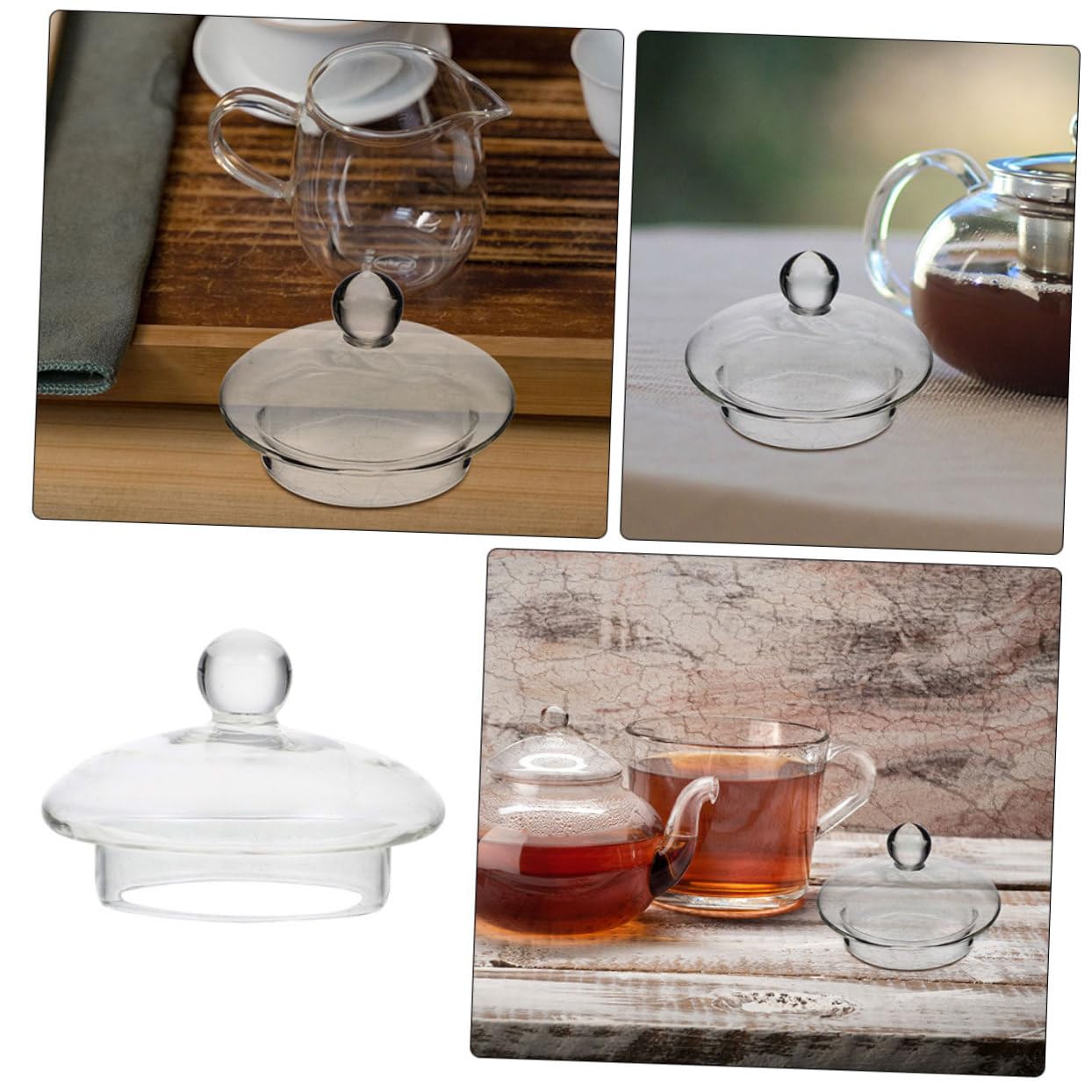 Garneck Couvercle de théière de rechange en verre résistant à la chaleur pour théière - Accessoire pour théière - Empêche les fuites de liquide - Pour fêtes de famille et camping Garneck Couvercle de théière de rechange en verre résistant à la chaleur pour théière - Accessoire pour théière - Empêche les fuites de liquide - Pour fêtes de famille et camping