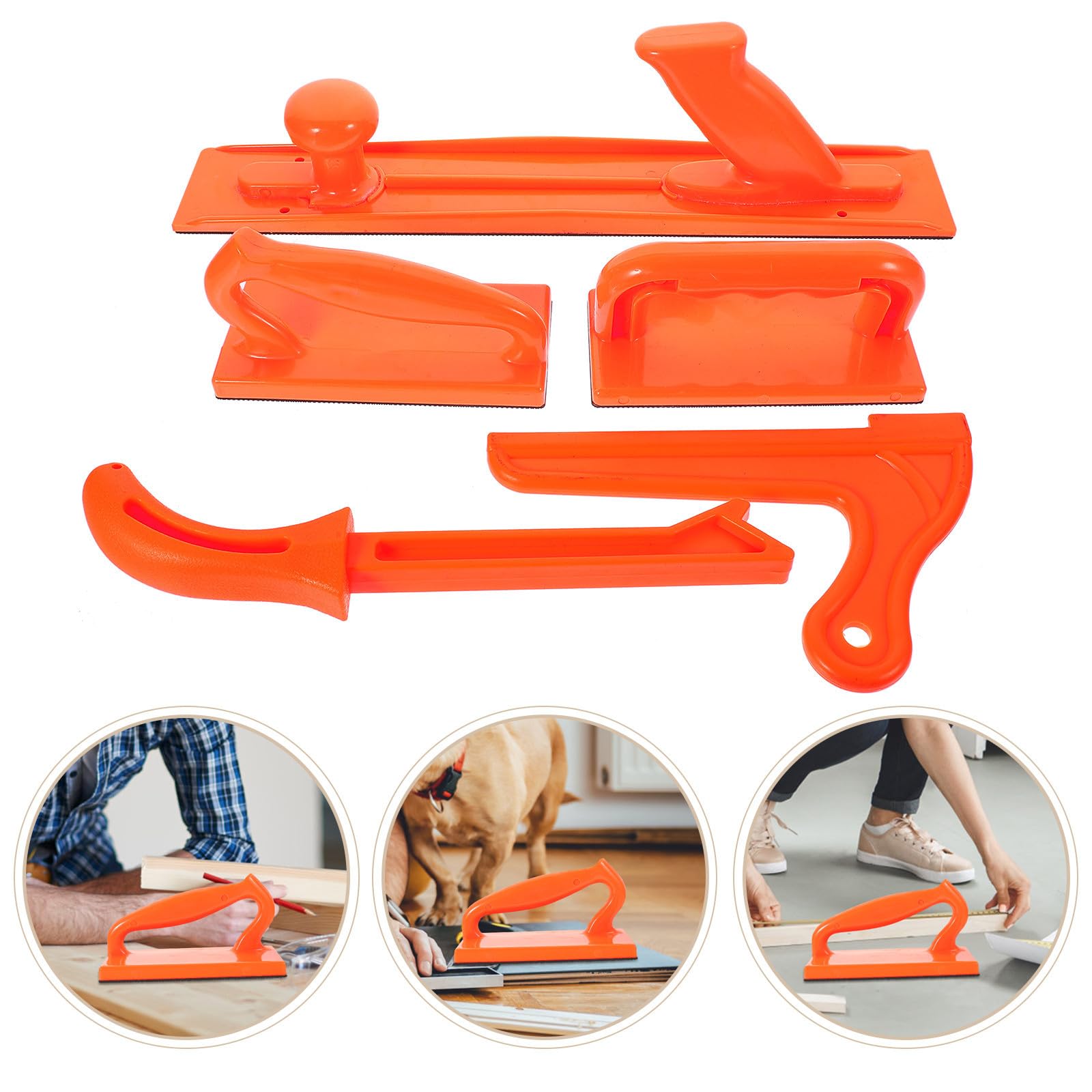 Bloque de Empuje para Mesa, Juego 1 Set Naranja Abs y Goma | Seguridad y Mayor Visibilidad, Uso en Corte y Fresado, Accesorio para Carpintería y Taller