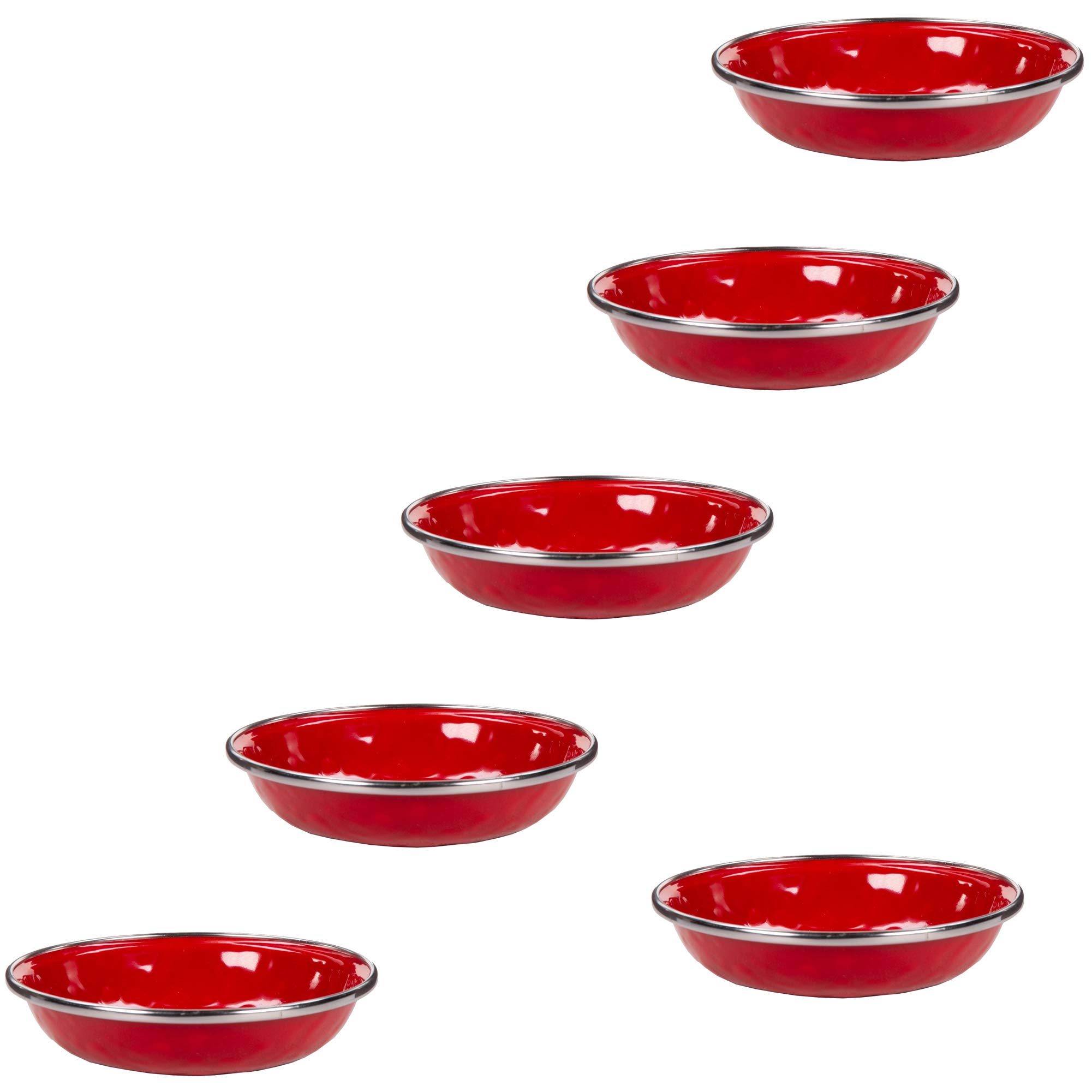 Golden Rabbit Enamelware - Set of 6-4oz Tasting Dishes (Solid Red)
