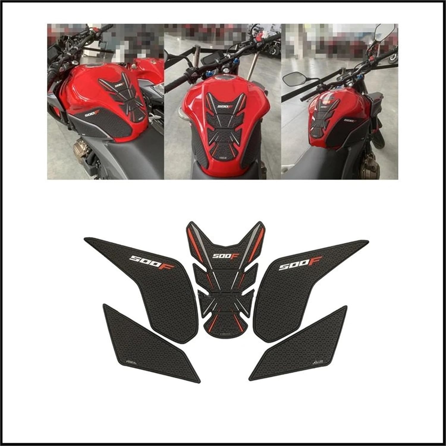 Motorcycle Tank Protector for Honda CB500F 2019-2023 Motorcycle Tank Pad Protector Sticker Decal Gas Knee Grip Traction Side(Black 1 Set)