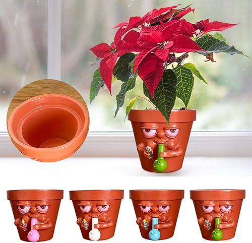 Miniatura 7 de Divertida maceta para fumar, divertida maceta de 2.44.5 pulgadas para suculentas, maceta creativa del tamaño de la palma con una pipa de cigarrillo